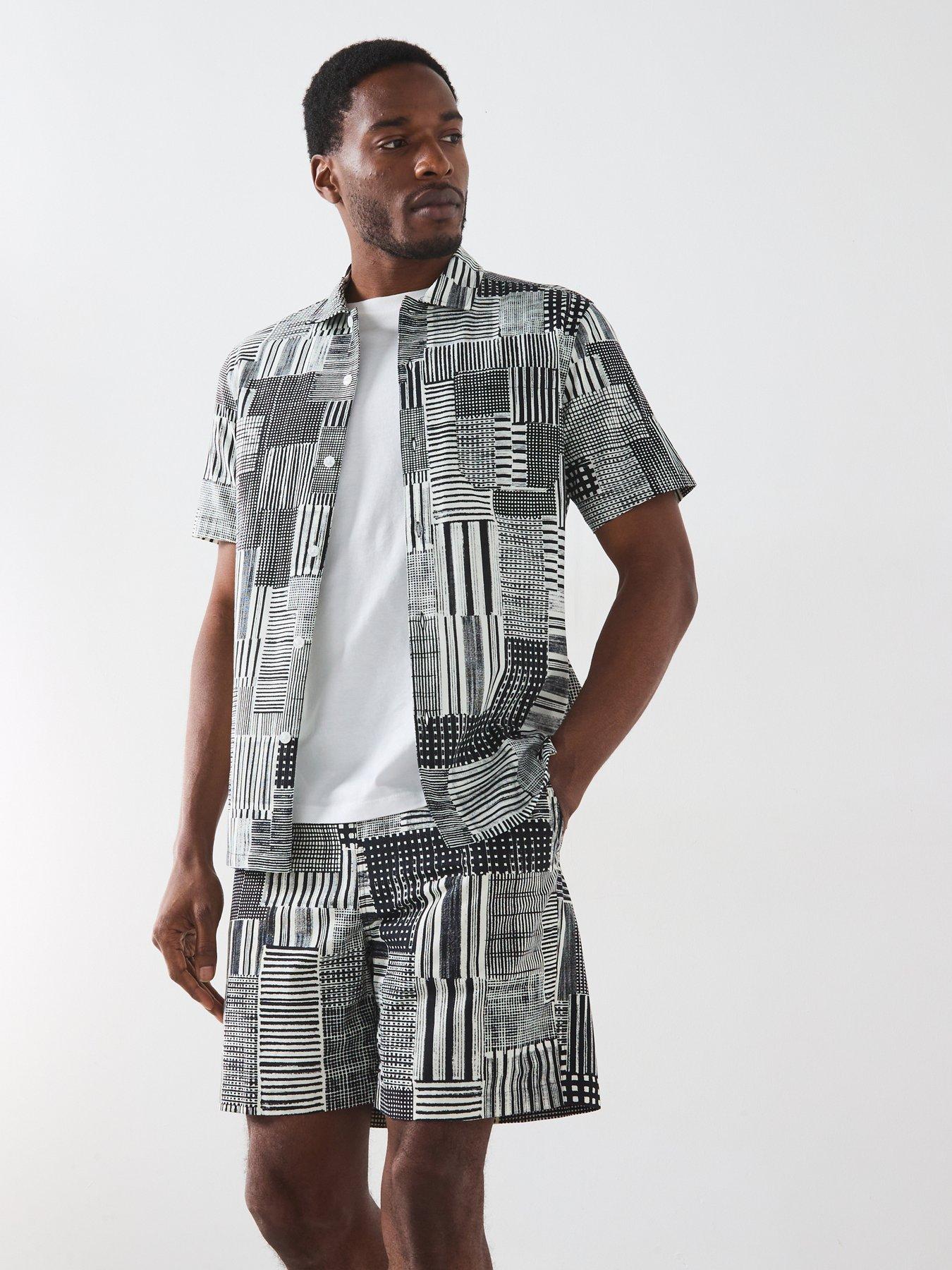 Farah Chiltern Archive Short Sleeve Printed Casual Fit Shirt - Black