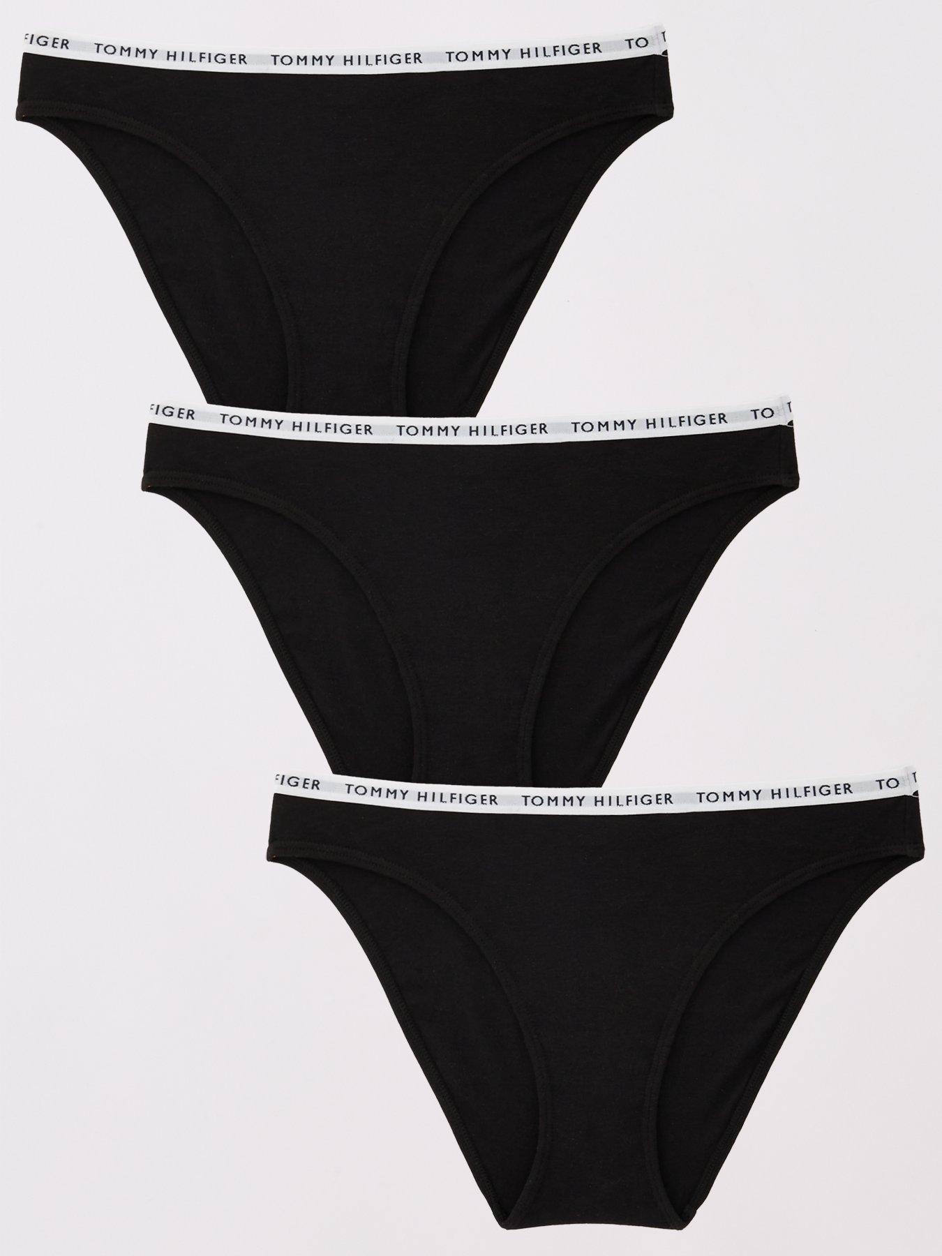 Image of Tommy Hilfiger 3 Pack Waistband Logo Brief-black