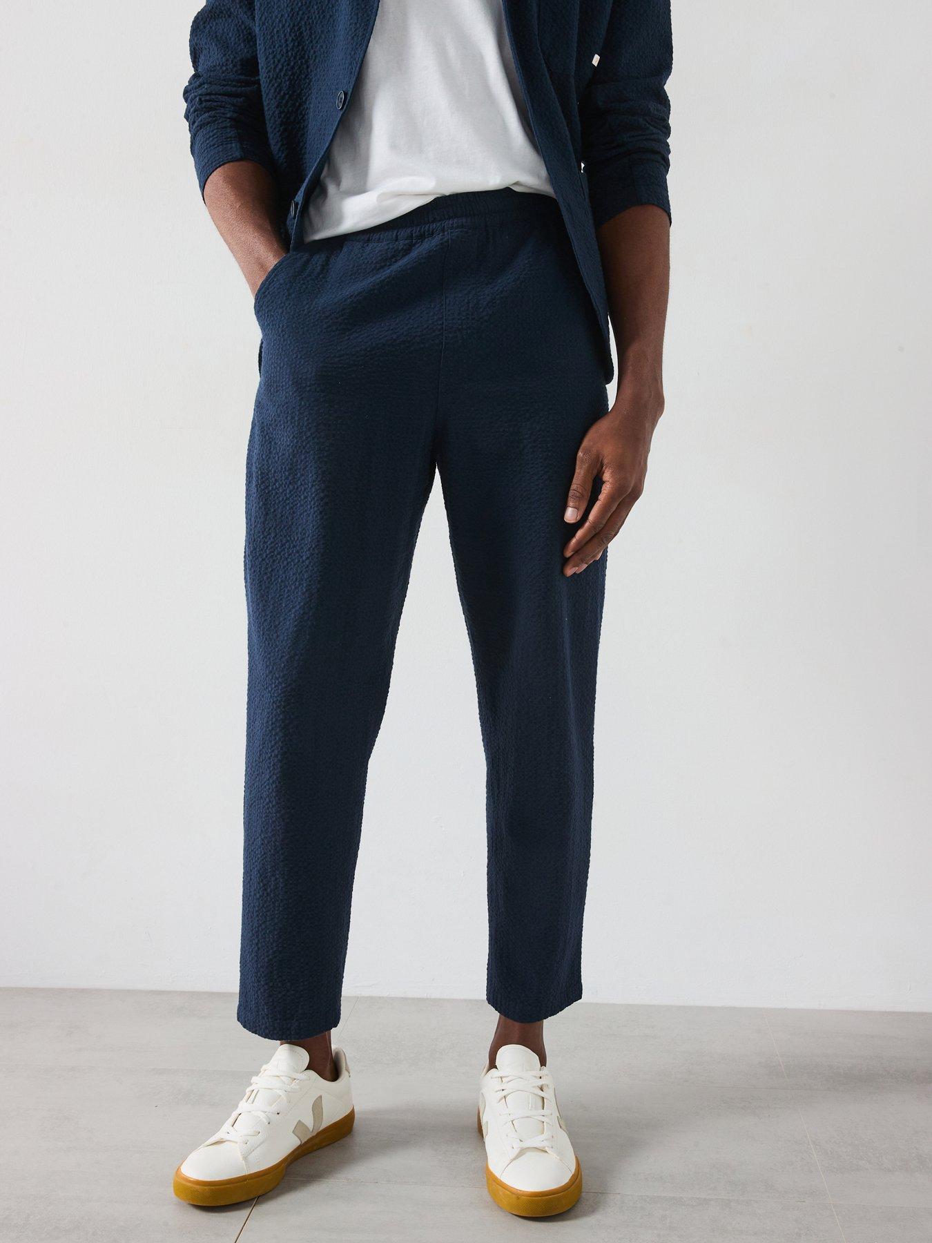 Image 1 of 6 of Farah Hawtin Drawstring Tapered Fit Trousers - Navy