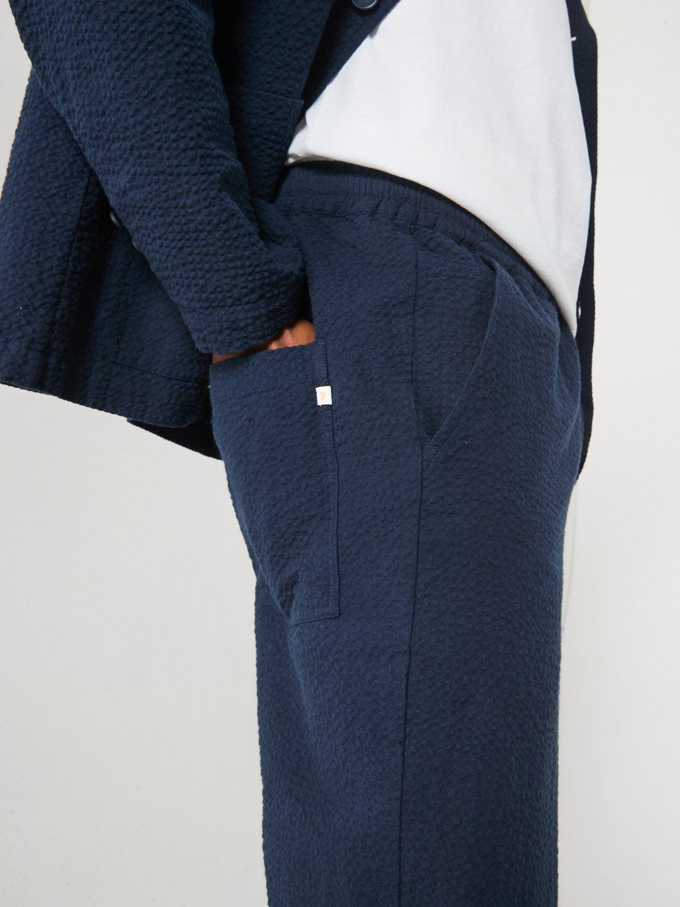 Image 4 of 6 of Farah Hawtin Drawstring Tapered Fit Trousers - Navy