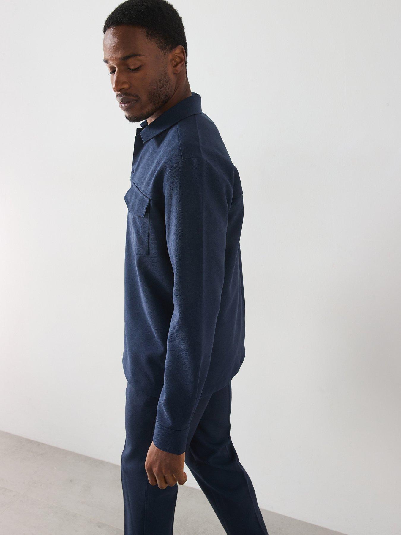 Image 5 of 6 of Farah Kenneth Archive Relaxed Fit Overshirt - Navy