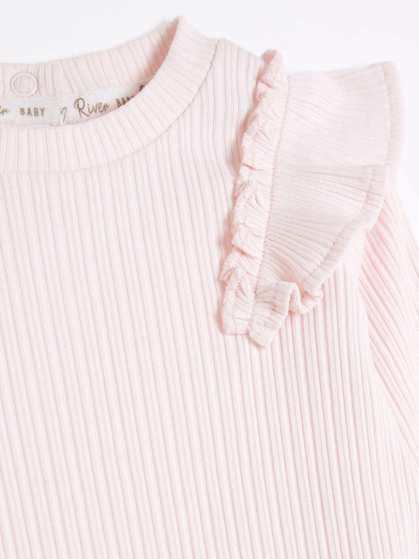 Image 5 of 5 of River Island Baby Baby Girls Frill Rib Set - Light Pink