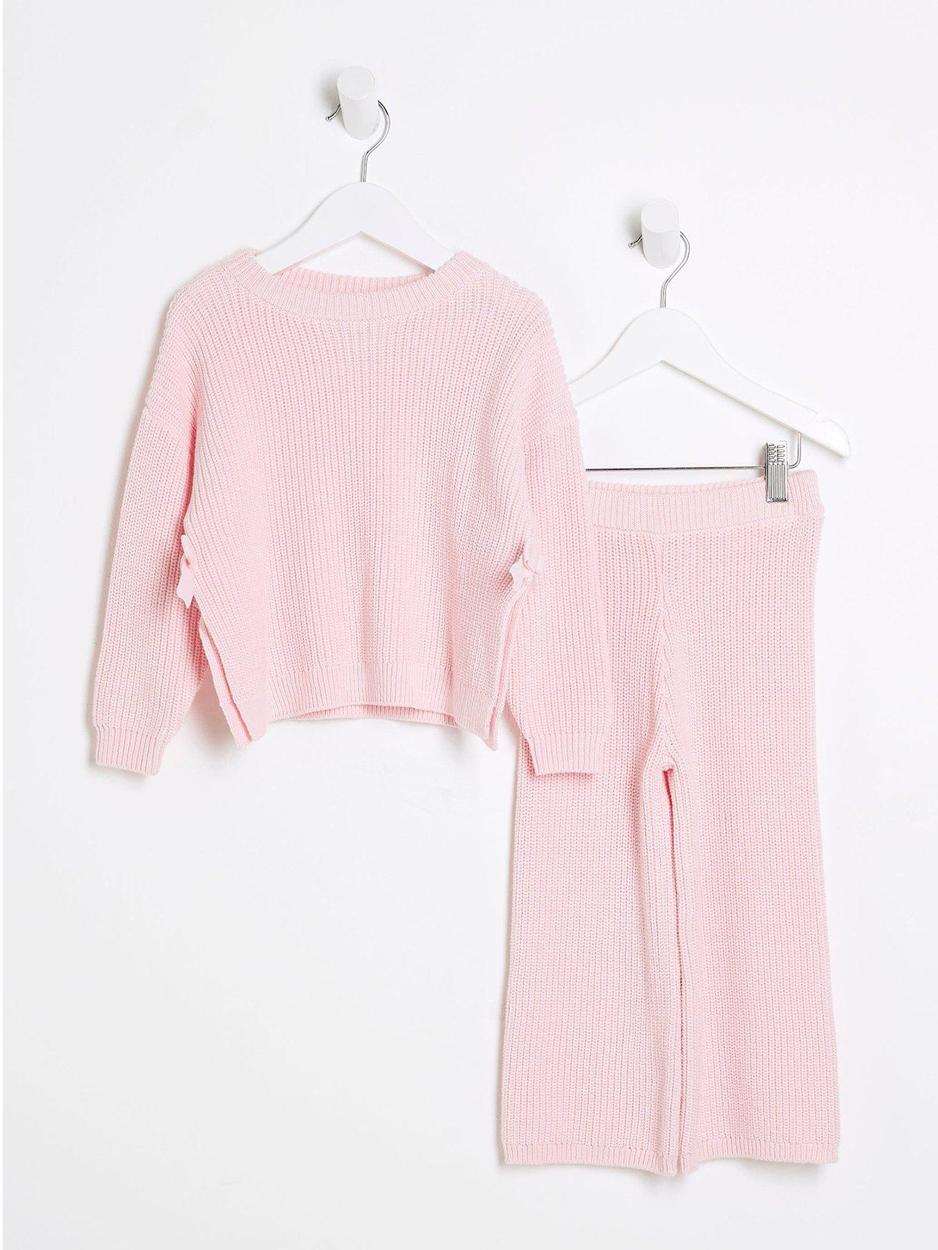 Image 1 of 4 of River Island Mini Mini Girls Jumper Set - Pink