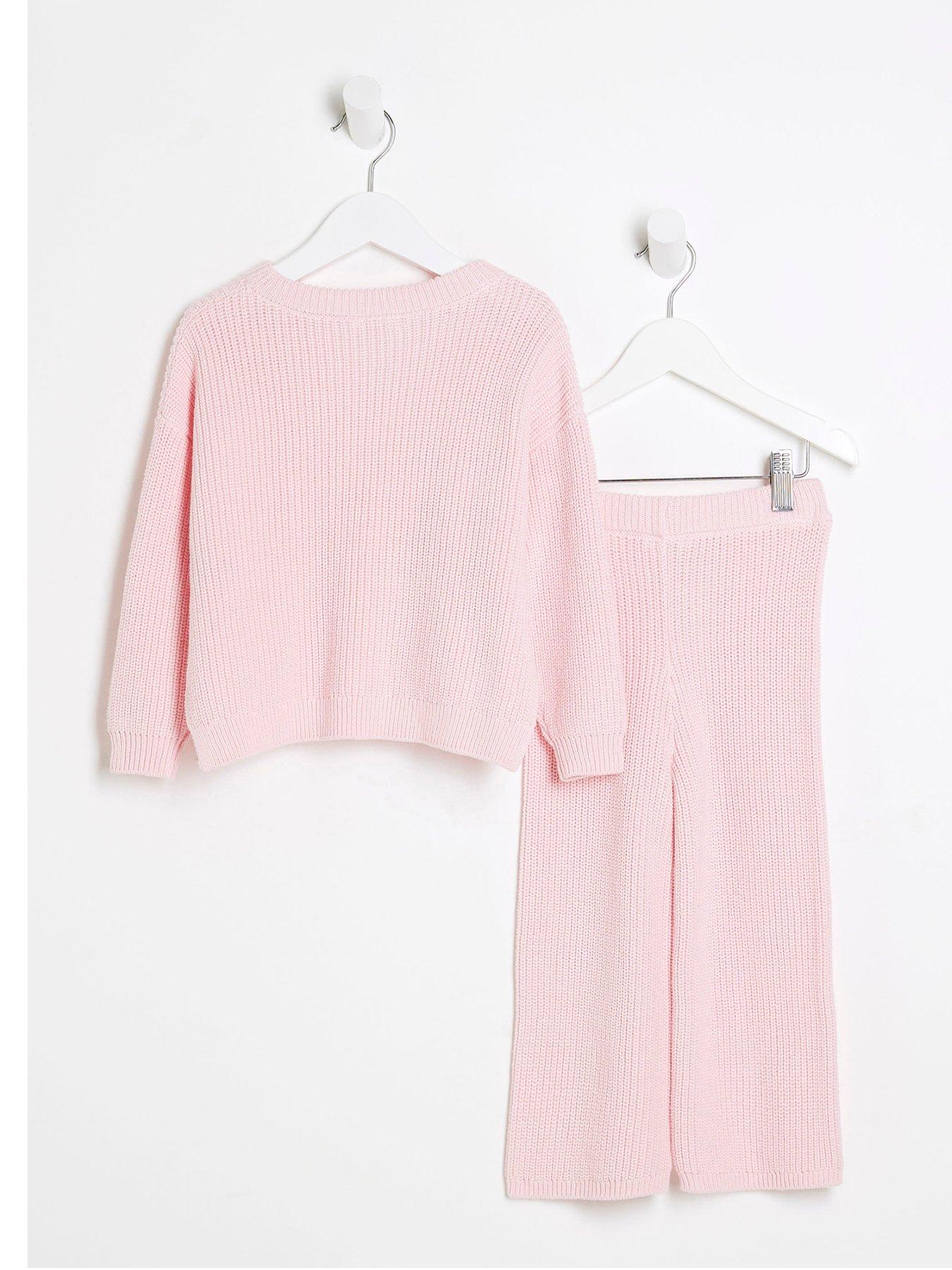 Image 2 of 4 of River Island Mini Mini Girls Jumper Set - Pink