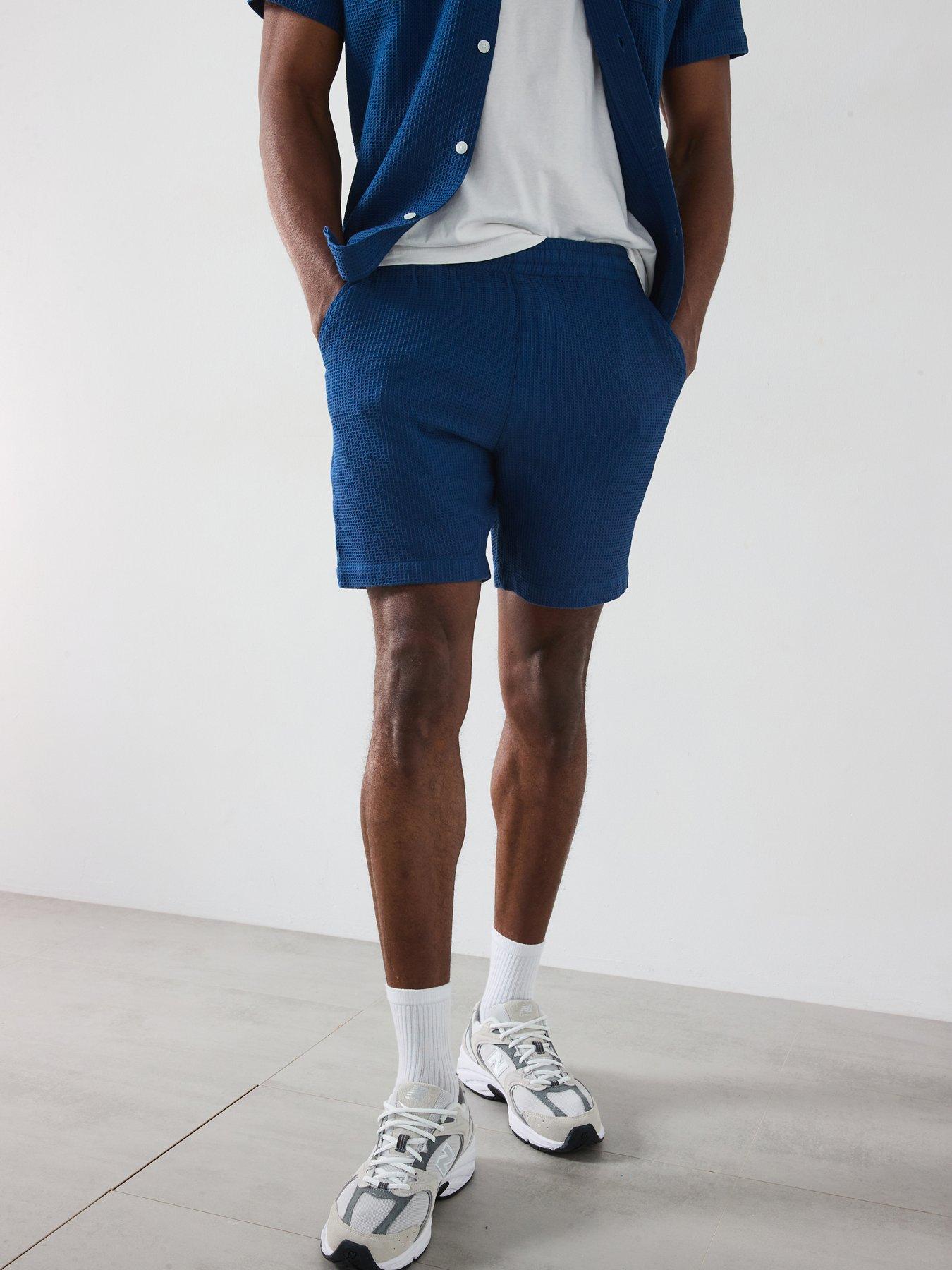Image 1 of 6 of Farah Redwald Textured Waffle Regular Fit Shorts - Dark Grey