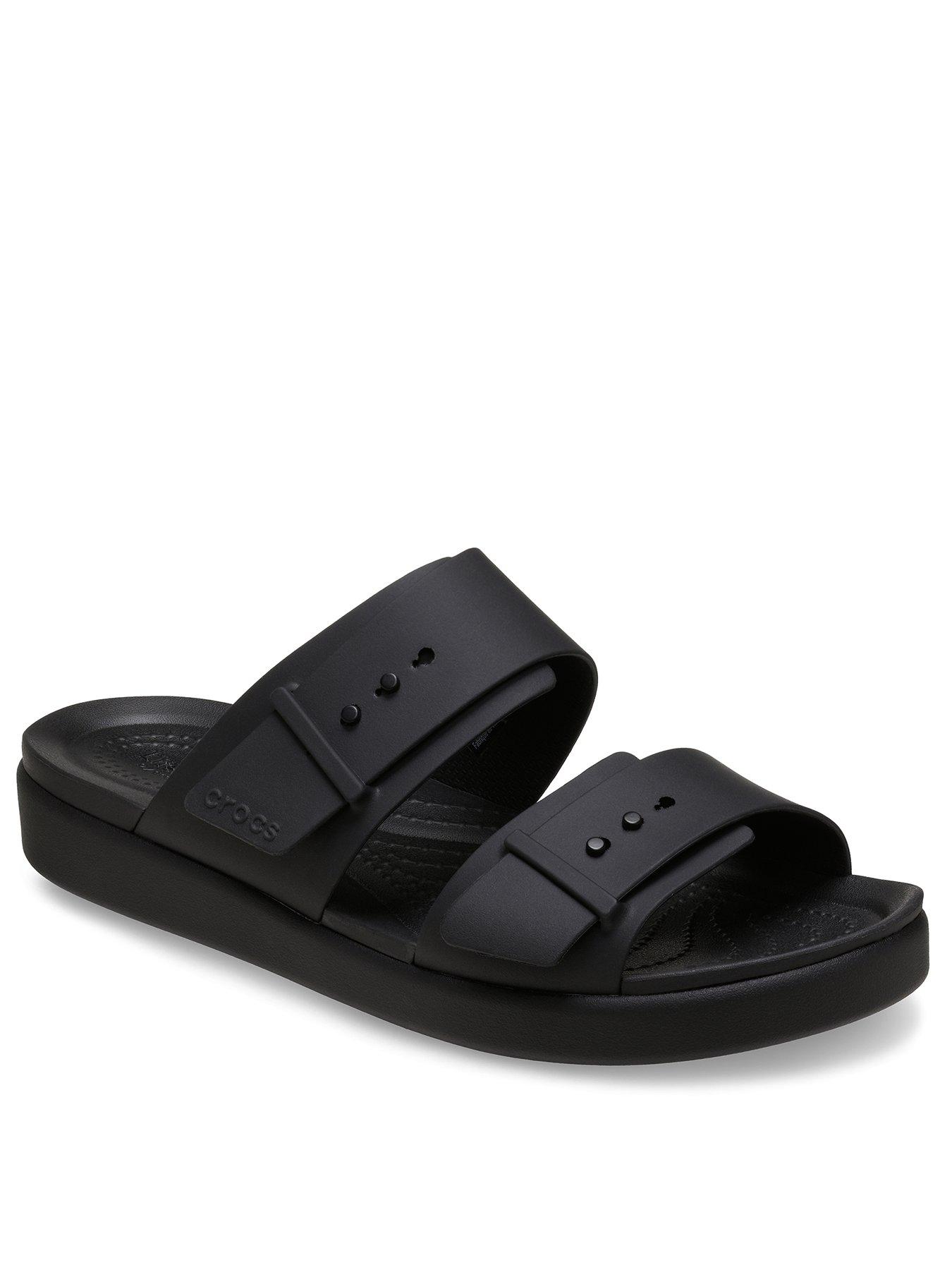 Image 2 of 7 of Crocs Brooklyn Buckle Flat Sandal - Black