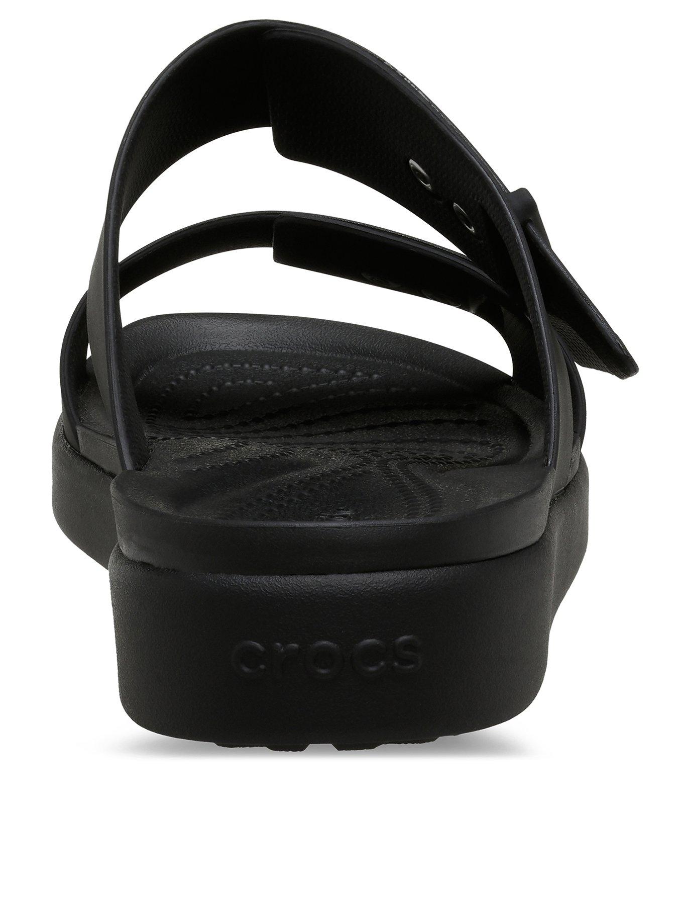 Image 3 of 7 of Crocs Brooklyn Buckle Flat Sandal - Black