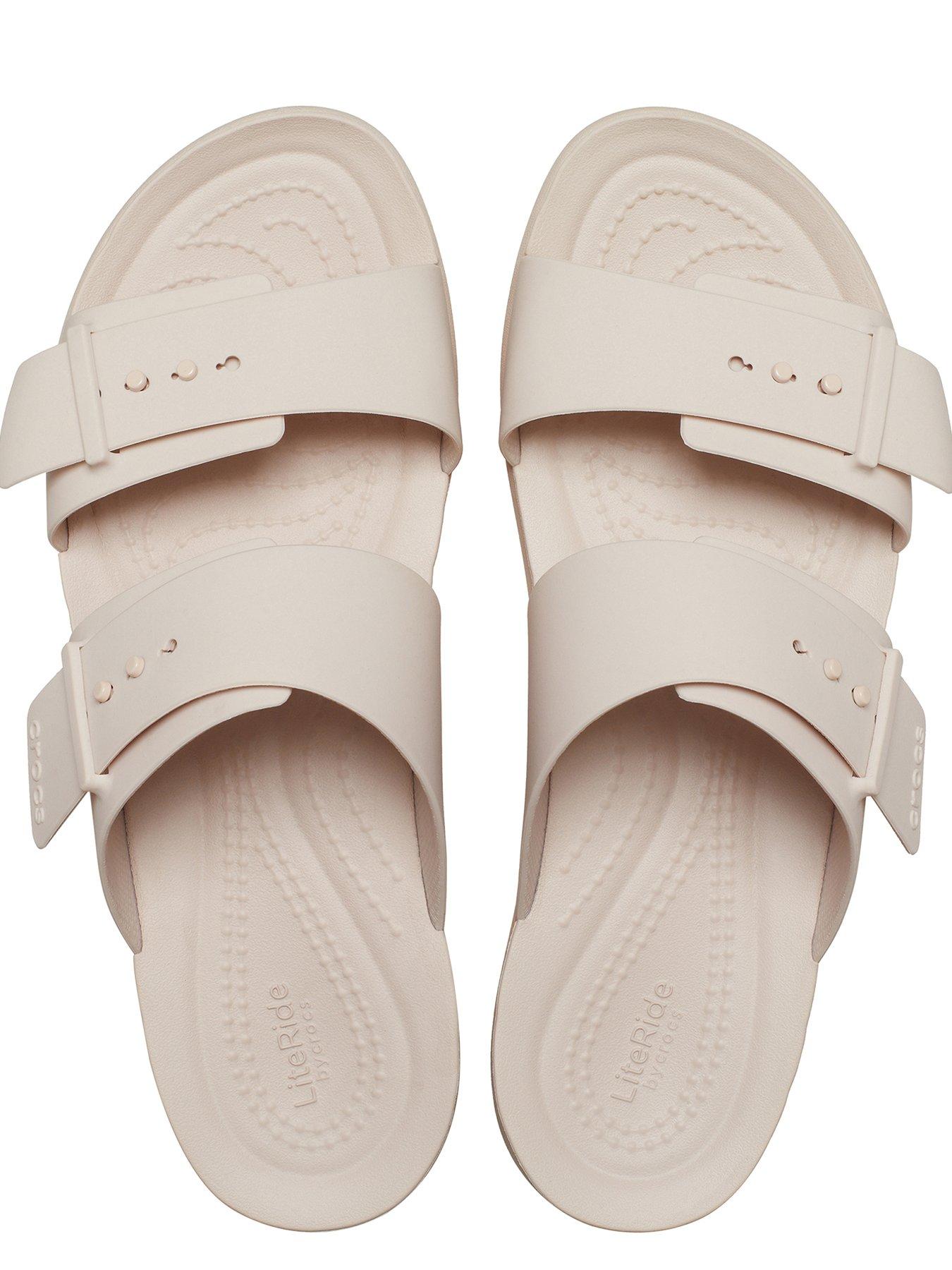 Image 4 of 7 of Crocs Brooklyn Buckle Flat Sandal - Pink