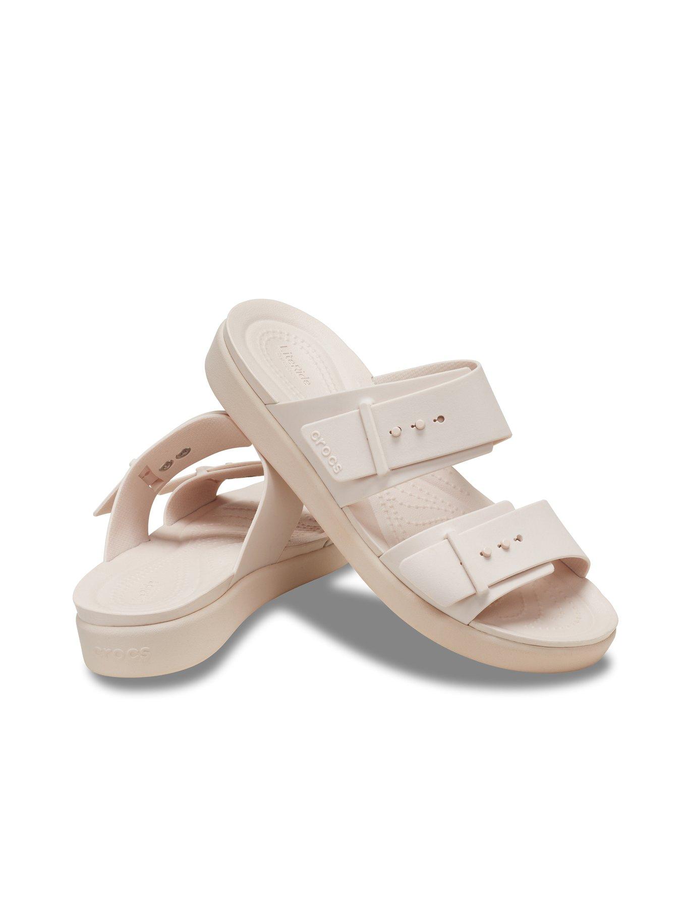 Image 7 of 7 of Crocs Brooklyn Buckle Flat Sandal - Pink