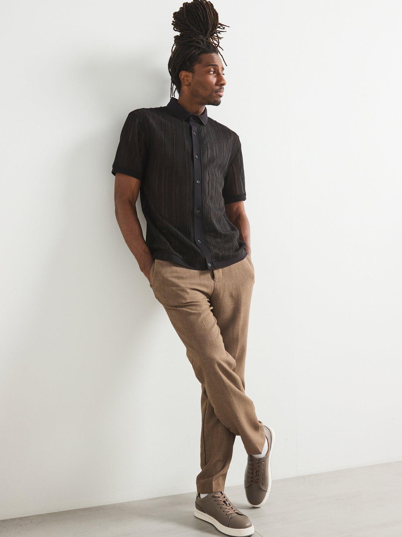 Image 3 of 6 of Very Man Crochet Shirt - Black