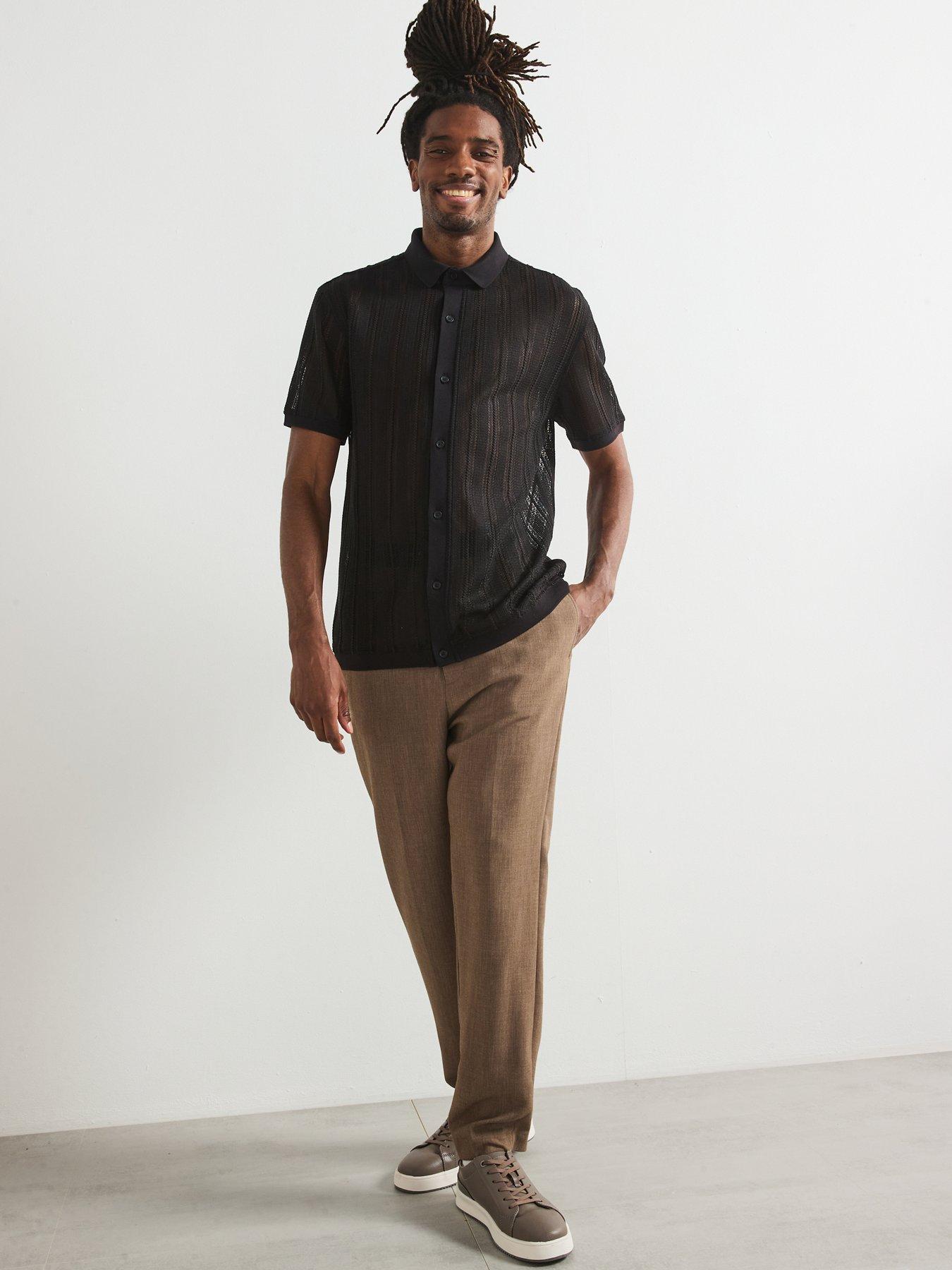 Image 6 of 6 of Very Man Crochet Shirt - Black