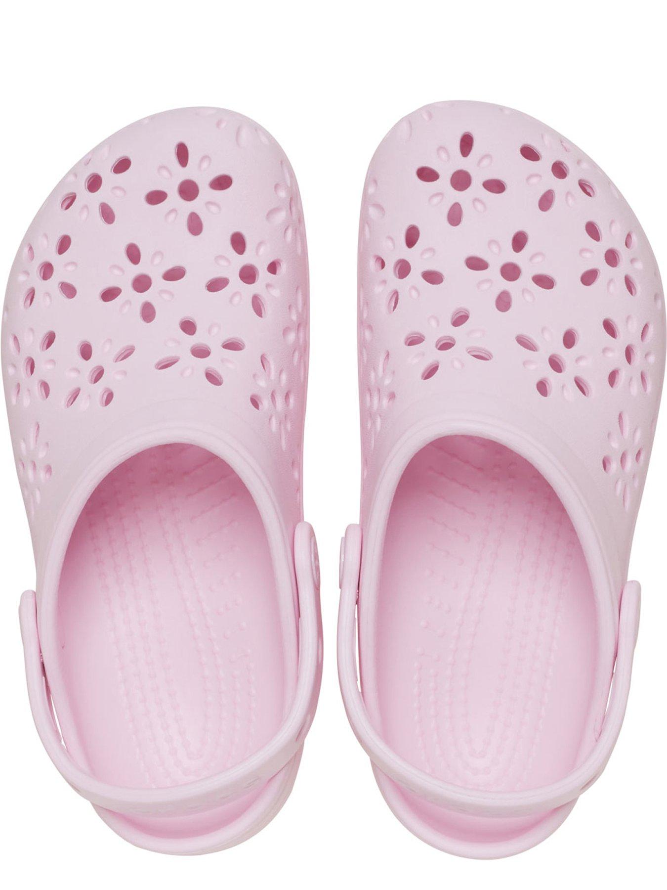 Image 4 of 6 of Crocs Classic Floral Cut Out Clog K - Pink