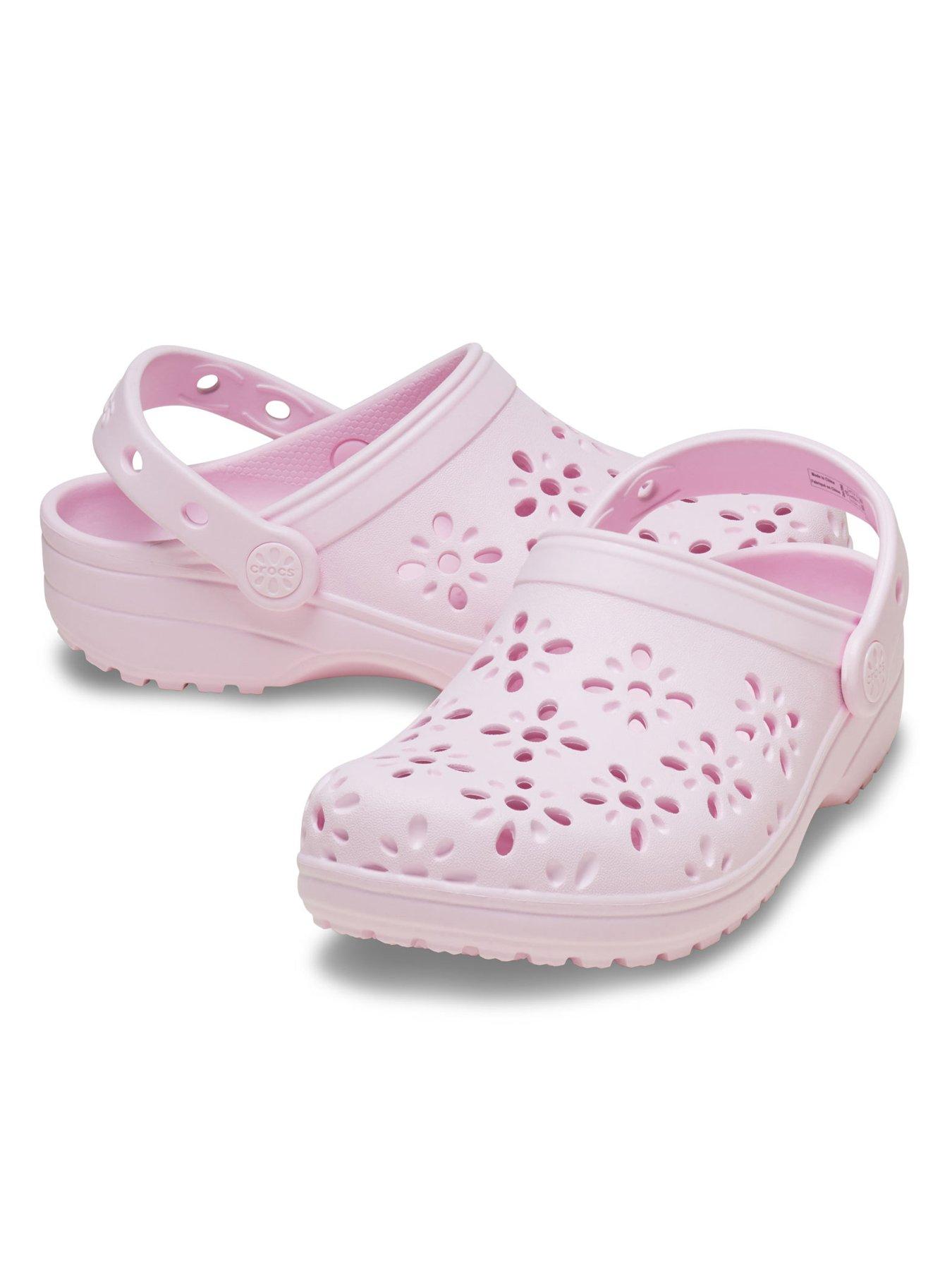 Image 6 of 6 of Crocs Classic Floral Cut Out Clog K - Pink