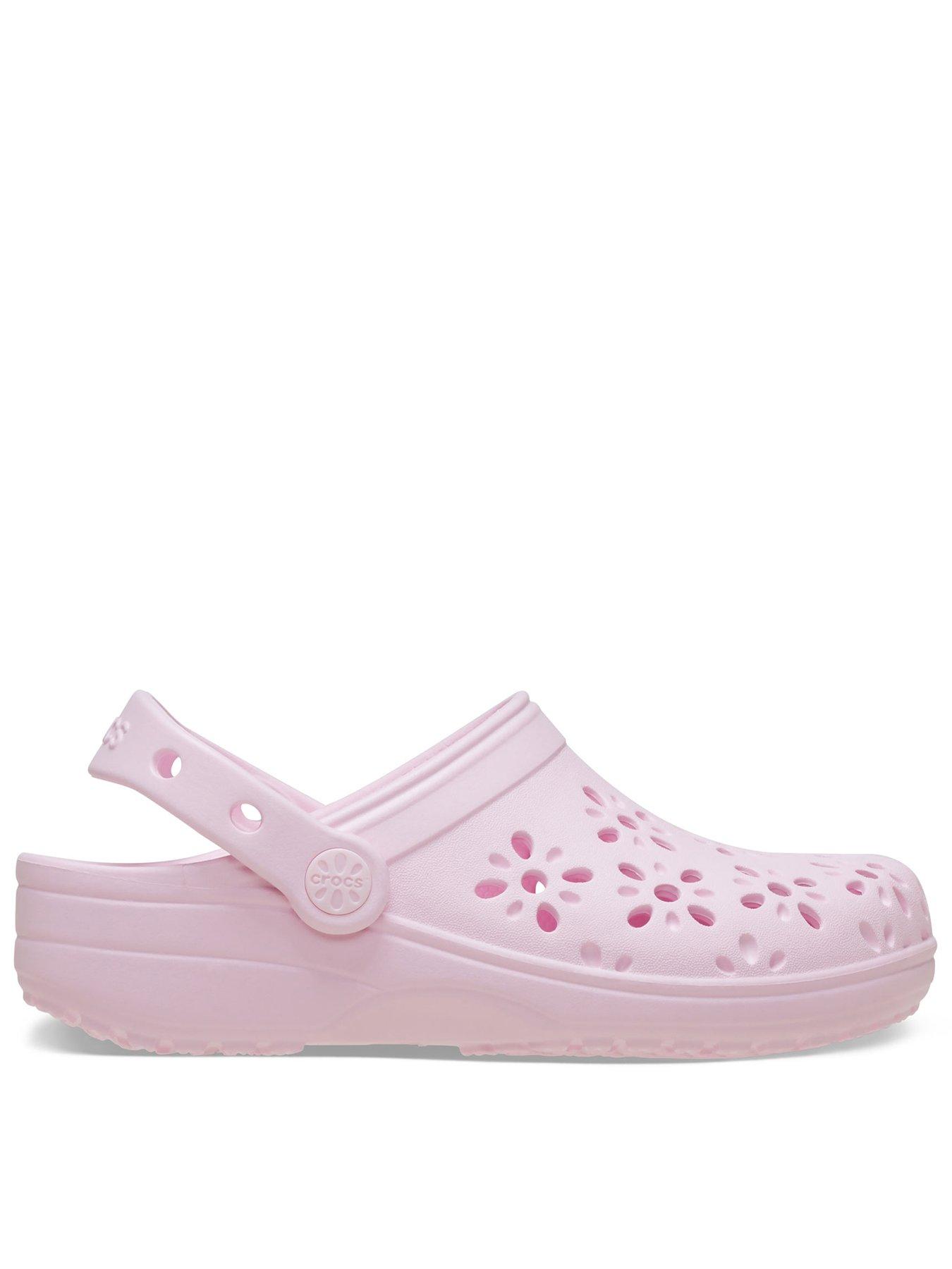 Image of Crocs Classic Floral Cut Out Clog T - Pink
