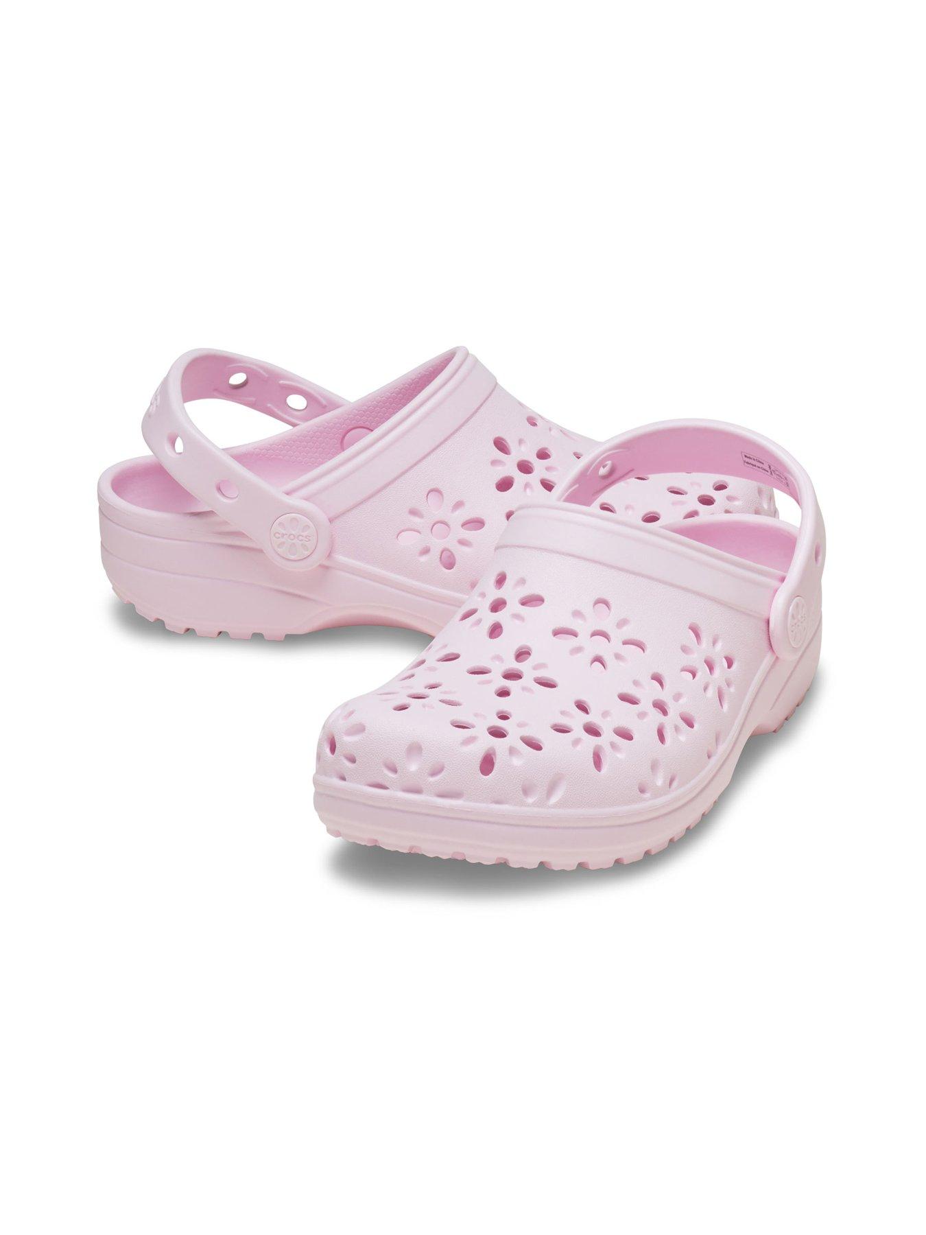 Image 6 of 6 of Crocs Toddler Classic Floral Cut-out Clog - Pink