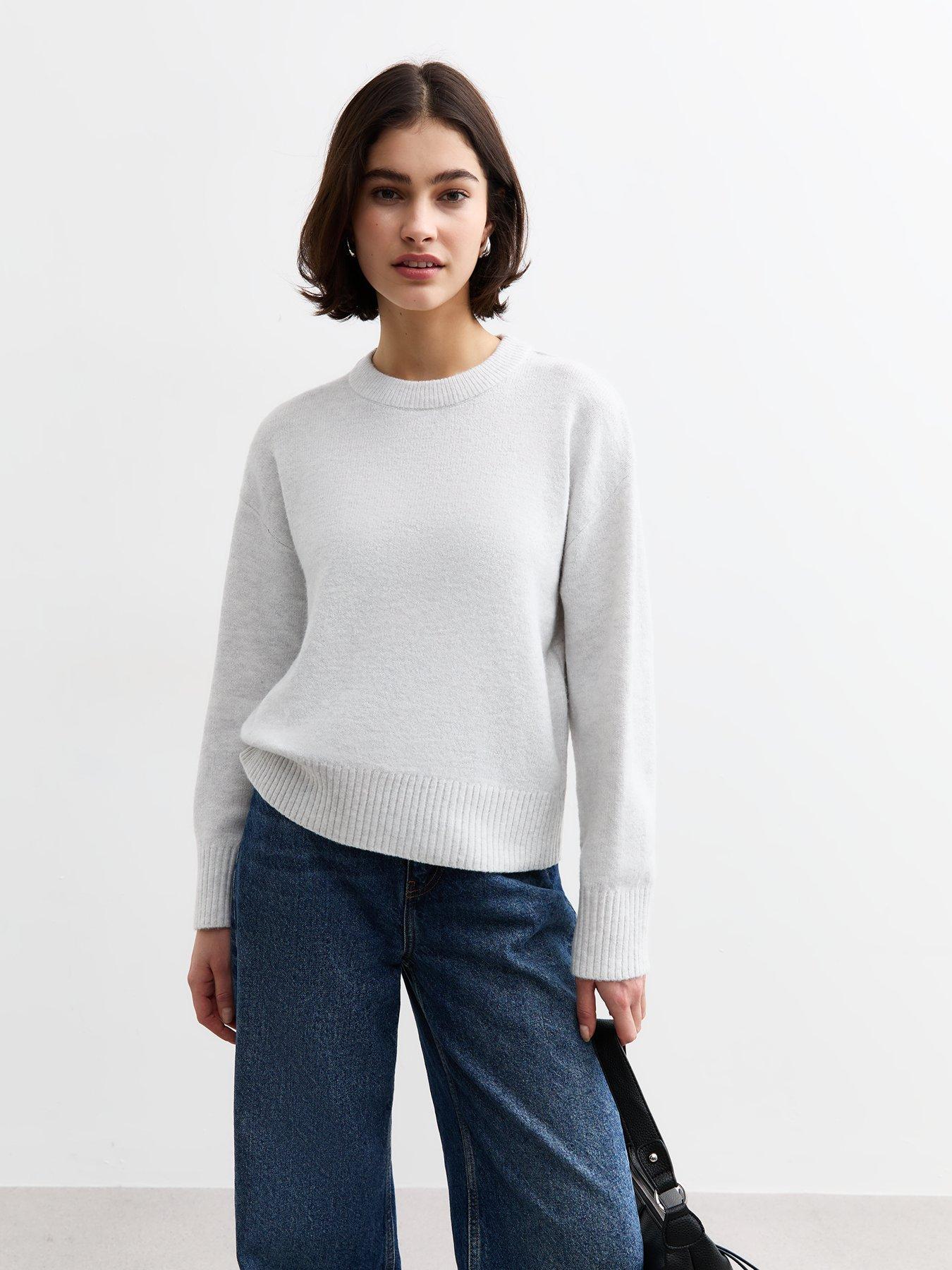 new-look-light-grey-soft-knit-crew-neck-jumper