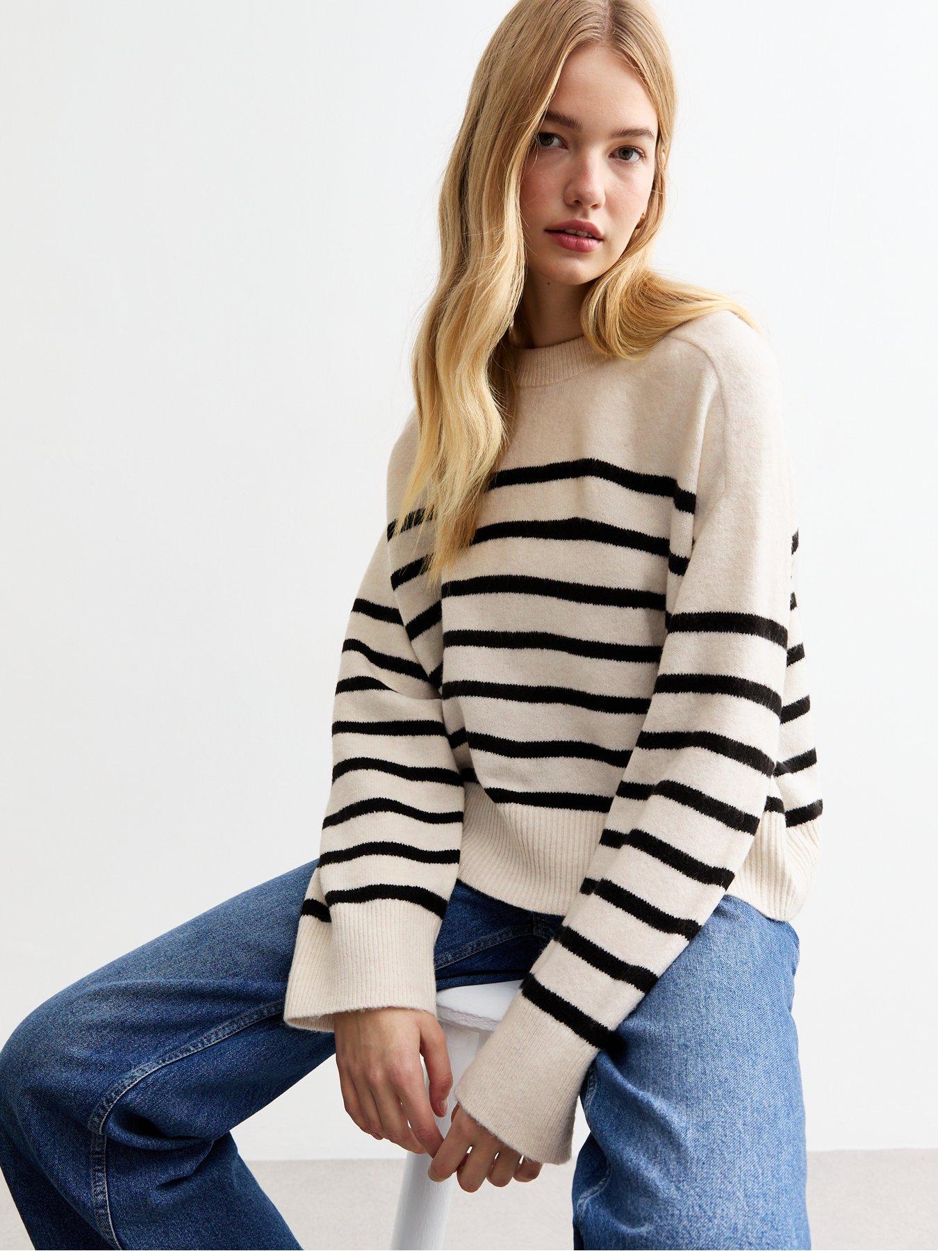 new-look-off-white-striped-knit-jumper