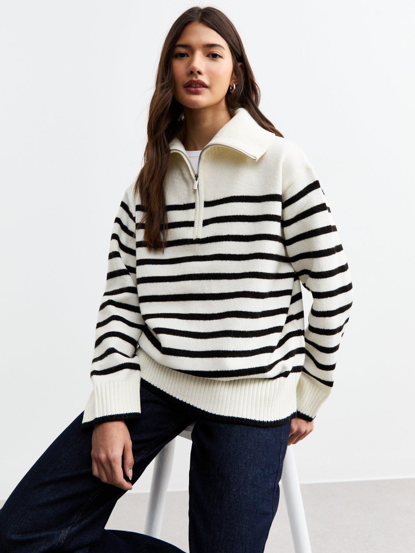 new-look-white-striped-half-zip-knitted-jumper