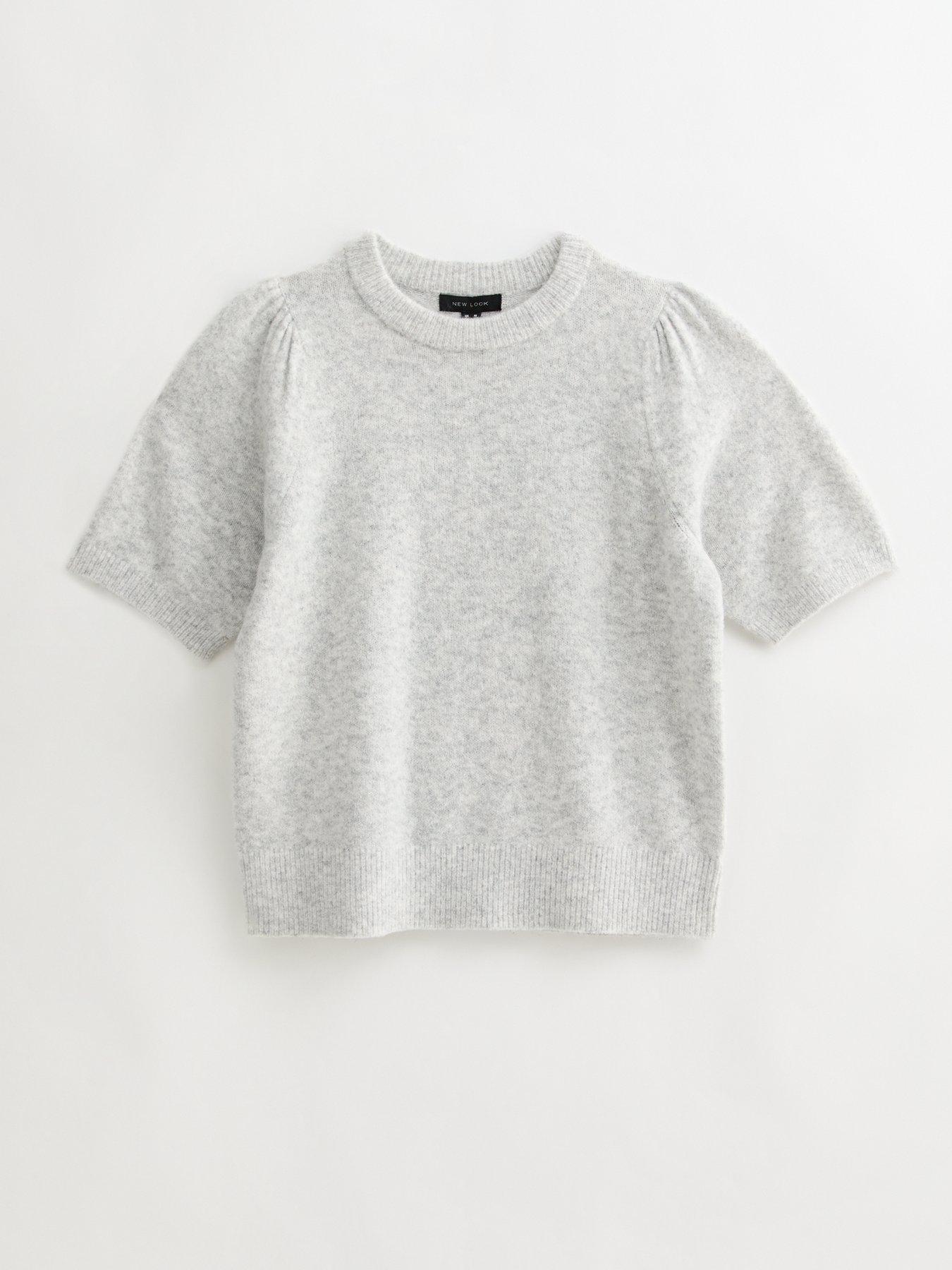 new-look-light-grey-puff-sleeve-knit-topdetail