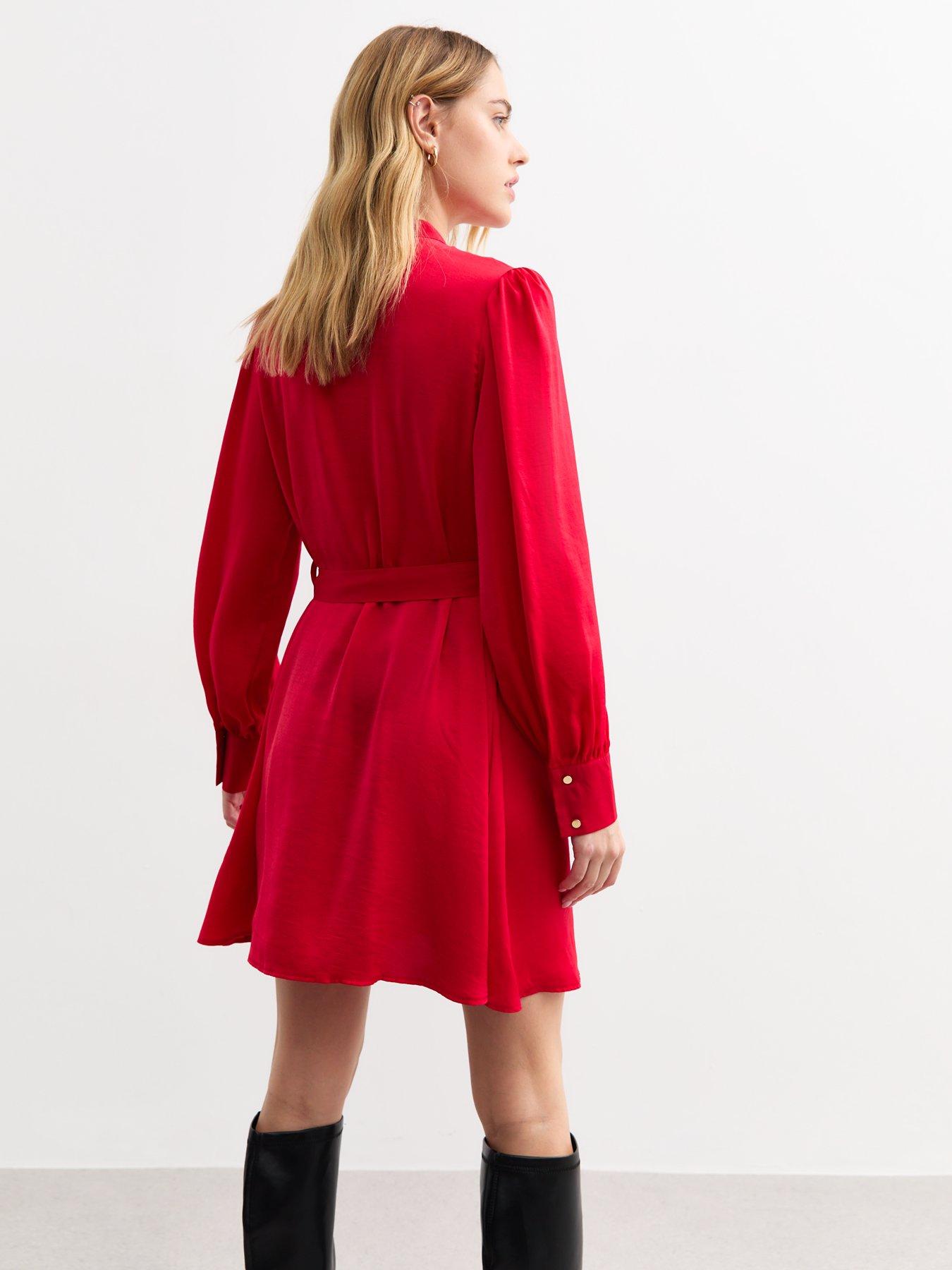 new-look-red-v-neck-satin-mini-dressstillFront