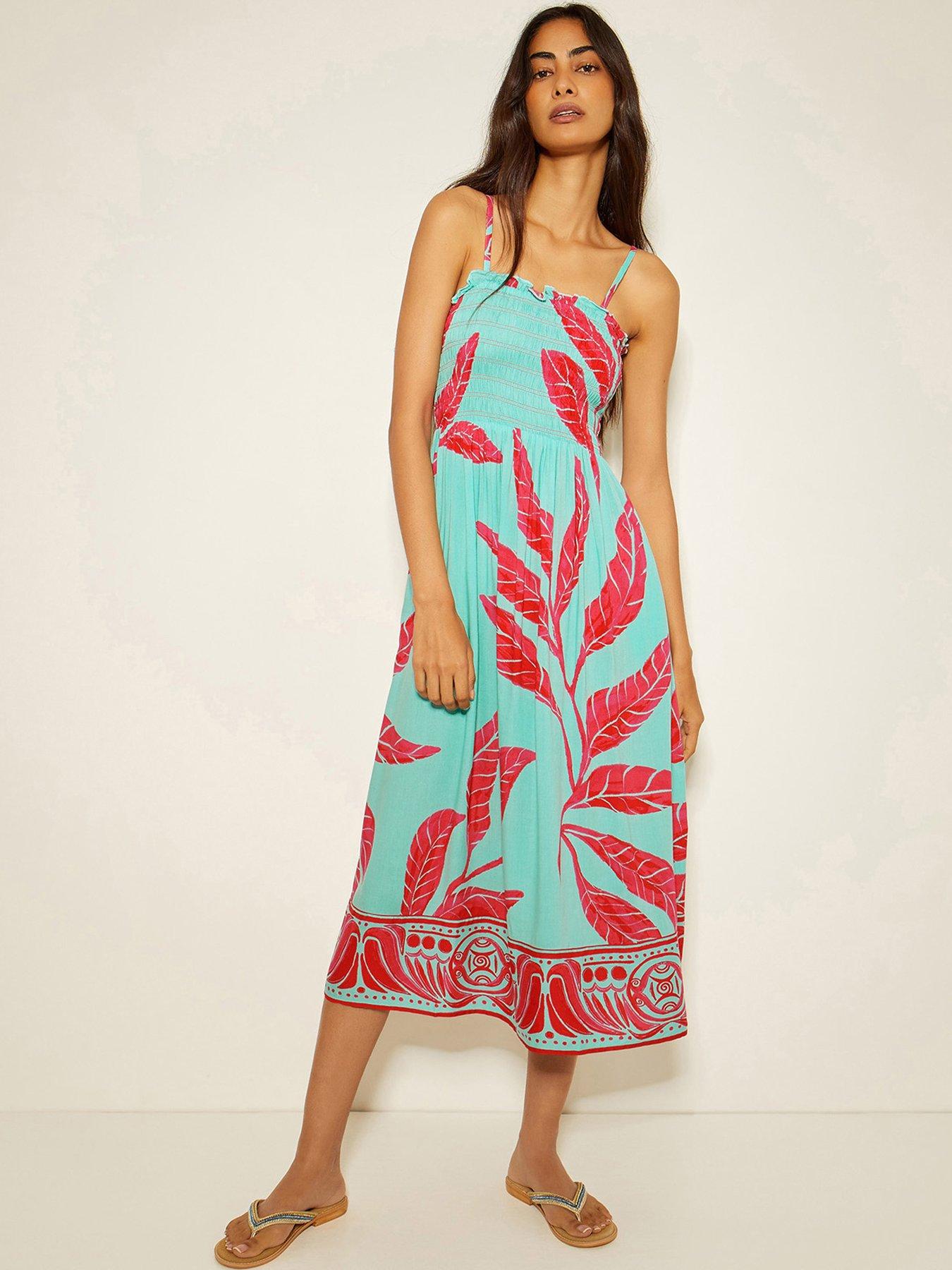 Image 1 of 4 of Monsoon Pamela Bandeau Dress Mint - Green