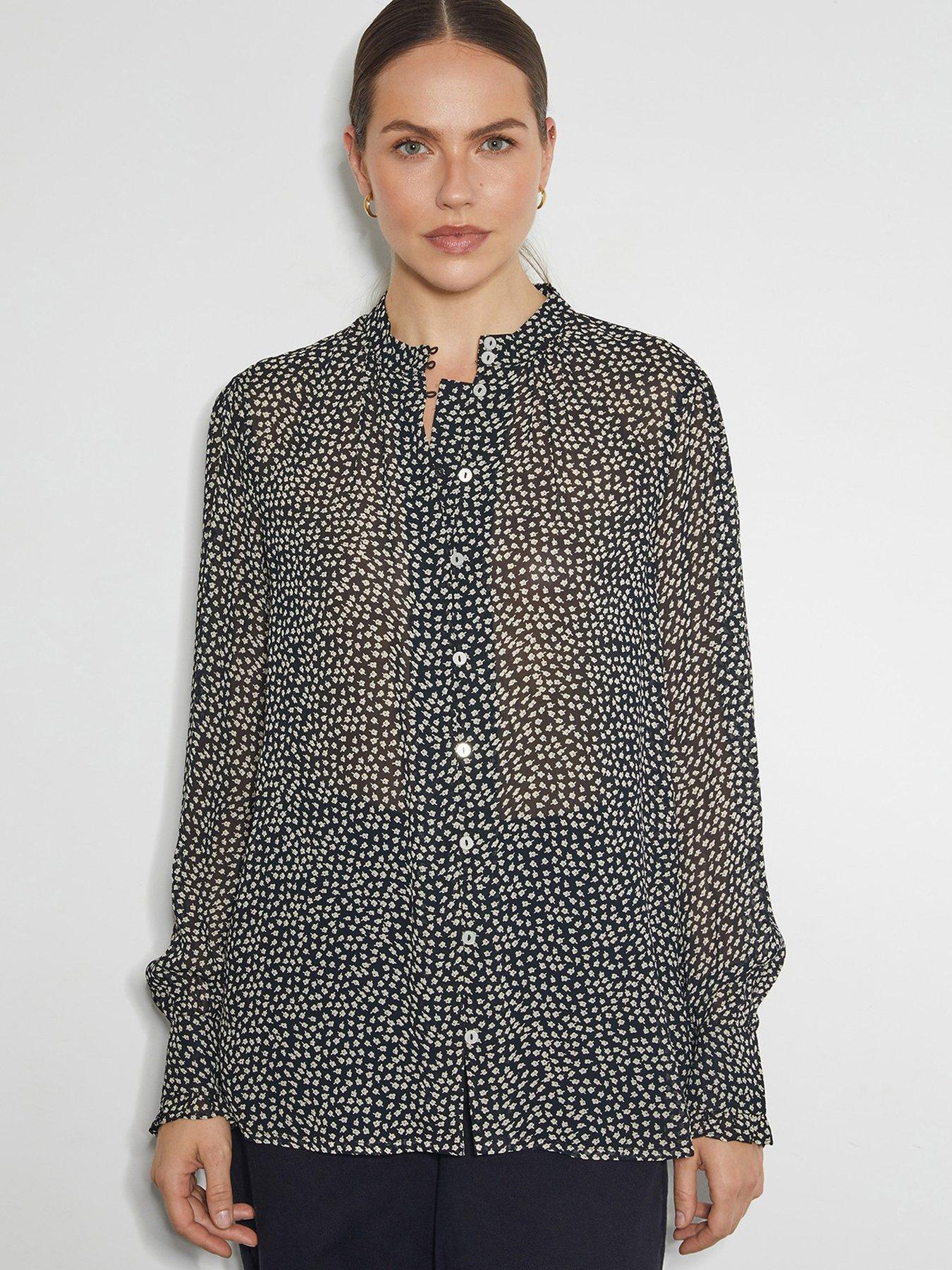 Image of Monsoon Arielle Ditsy Blouse - Black