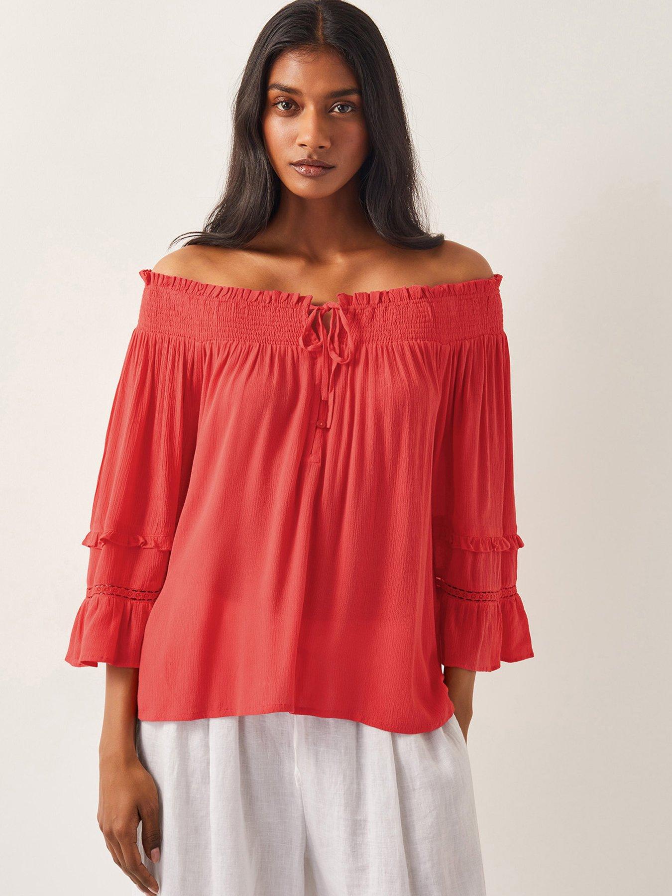 Image 1 of 5 of Monsoon Ava Smock Top - Pink