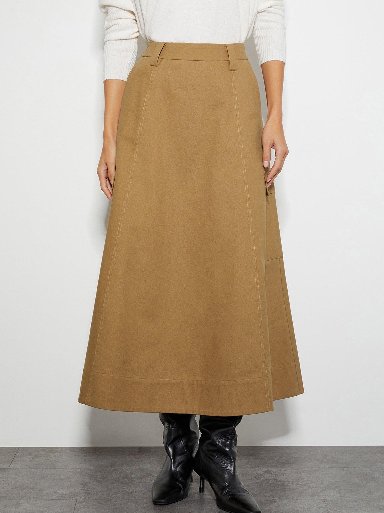 Image of Monsoon Hanna Cargo Skirt - Natural