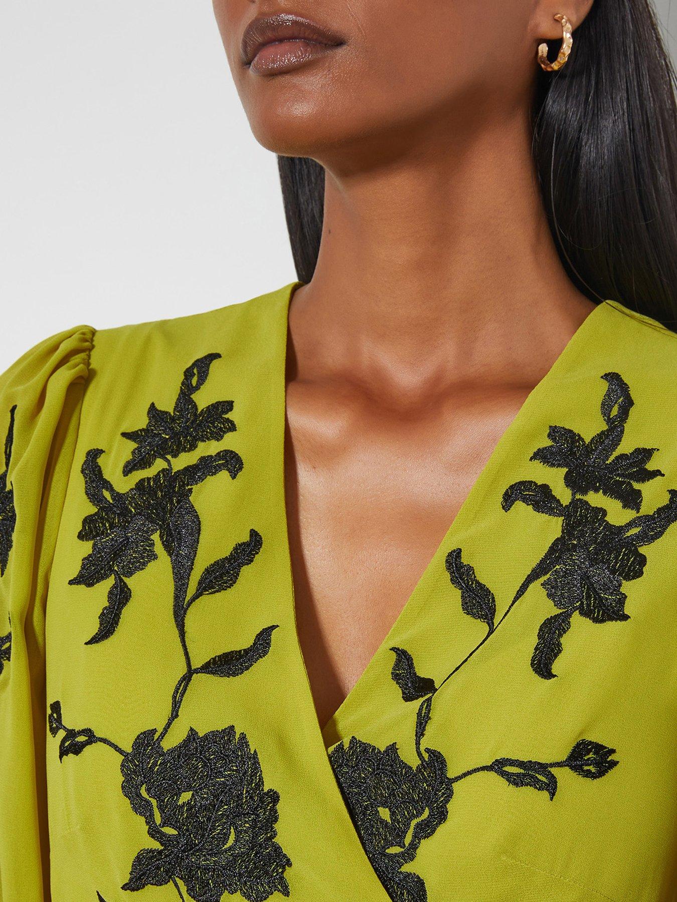Image 3 of 5 of Monsoon Willa Wrap Dress - Green