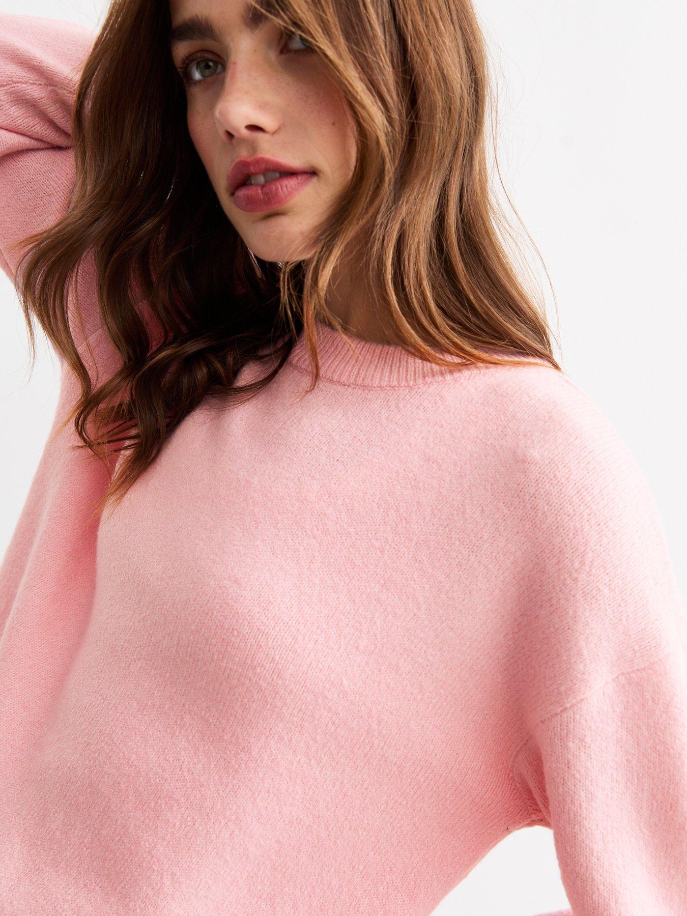 new-look-pink-soft-knit-crew-neck-jumperoutfit