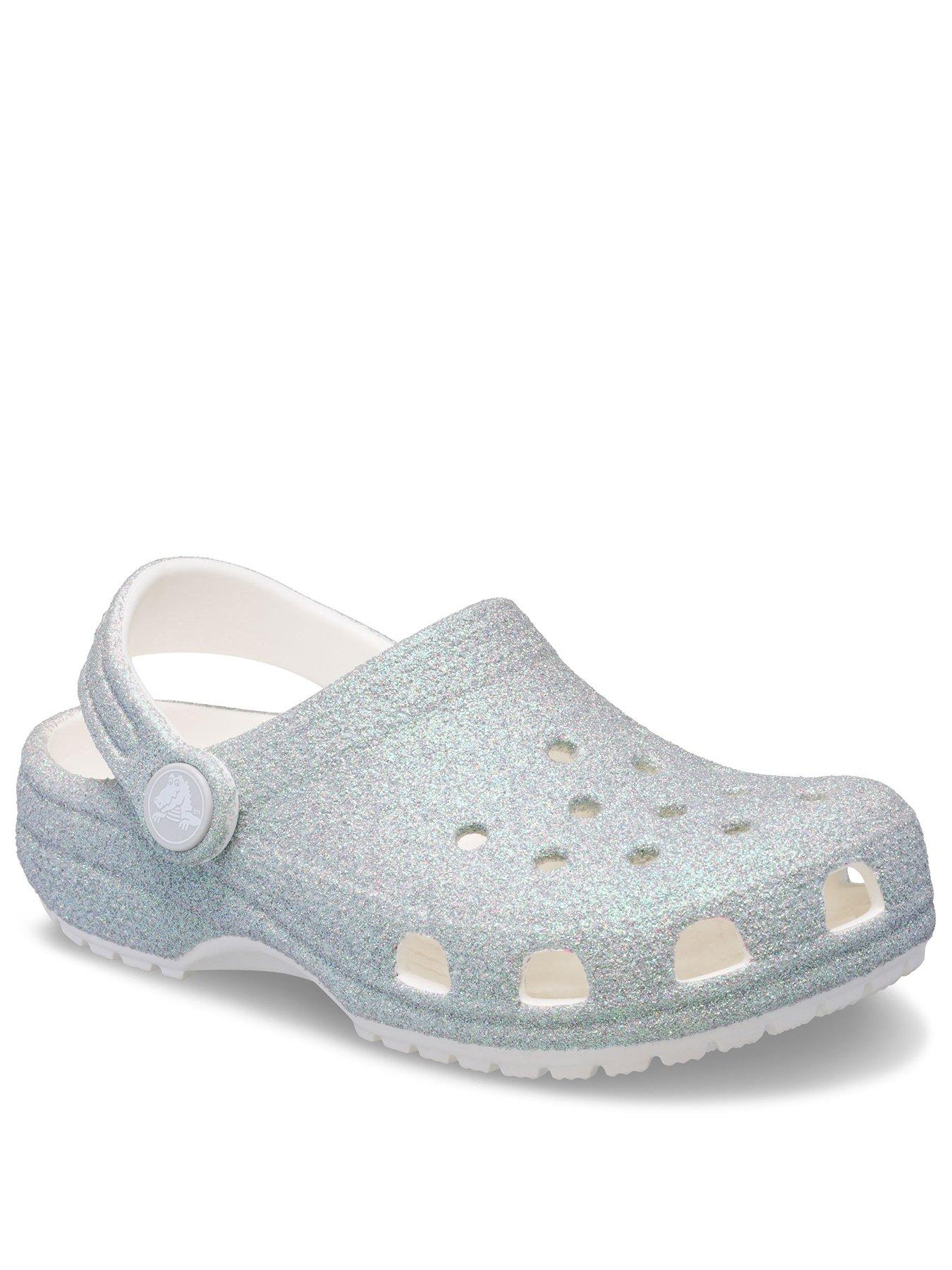 Image 2 of 6 of Crocs Classic Iridescent Glitter Cgk - White