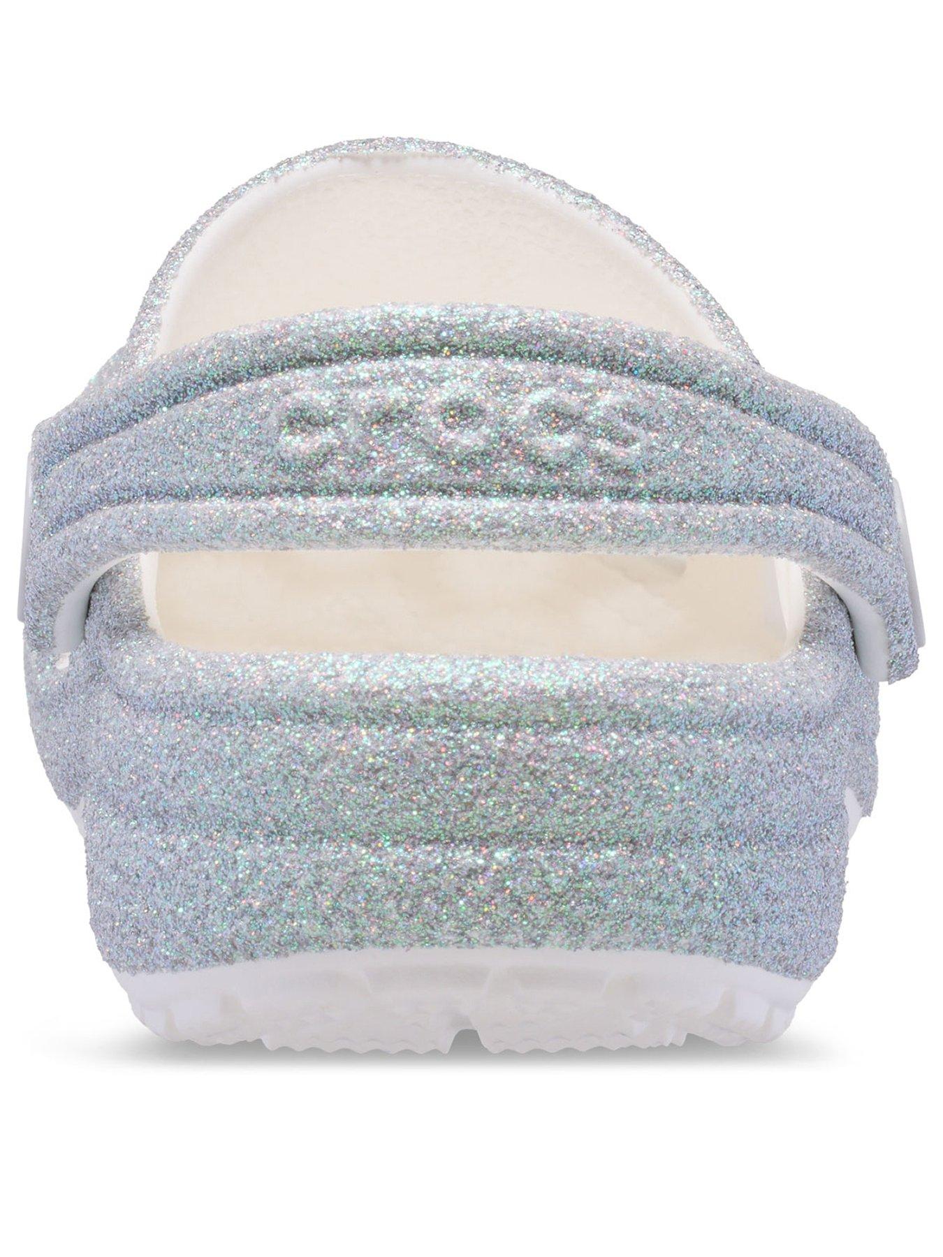 Image 3 of 6 of Crocs Classic Iridescent Glitter Cgk - White