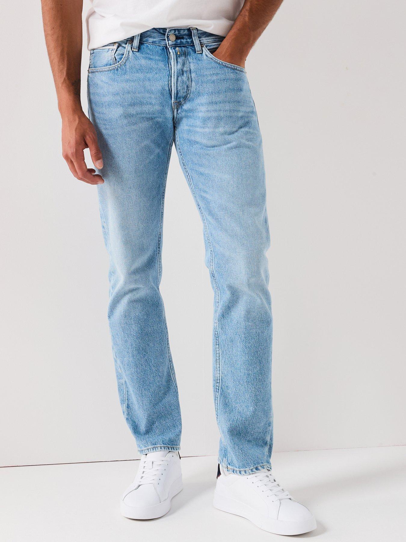 Image 1 of 5 of Replay Grover Regular Straight Fit Jeans - Light Blue