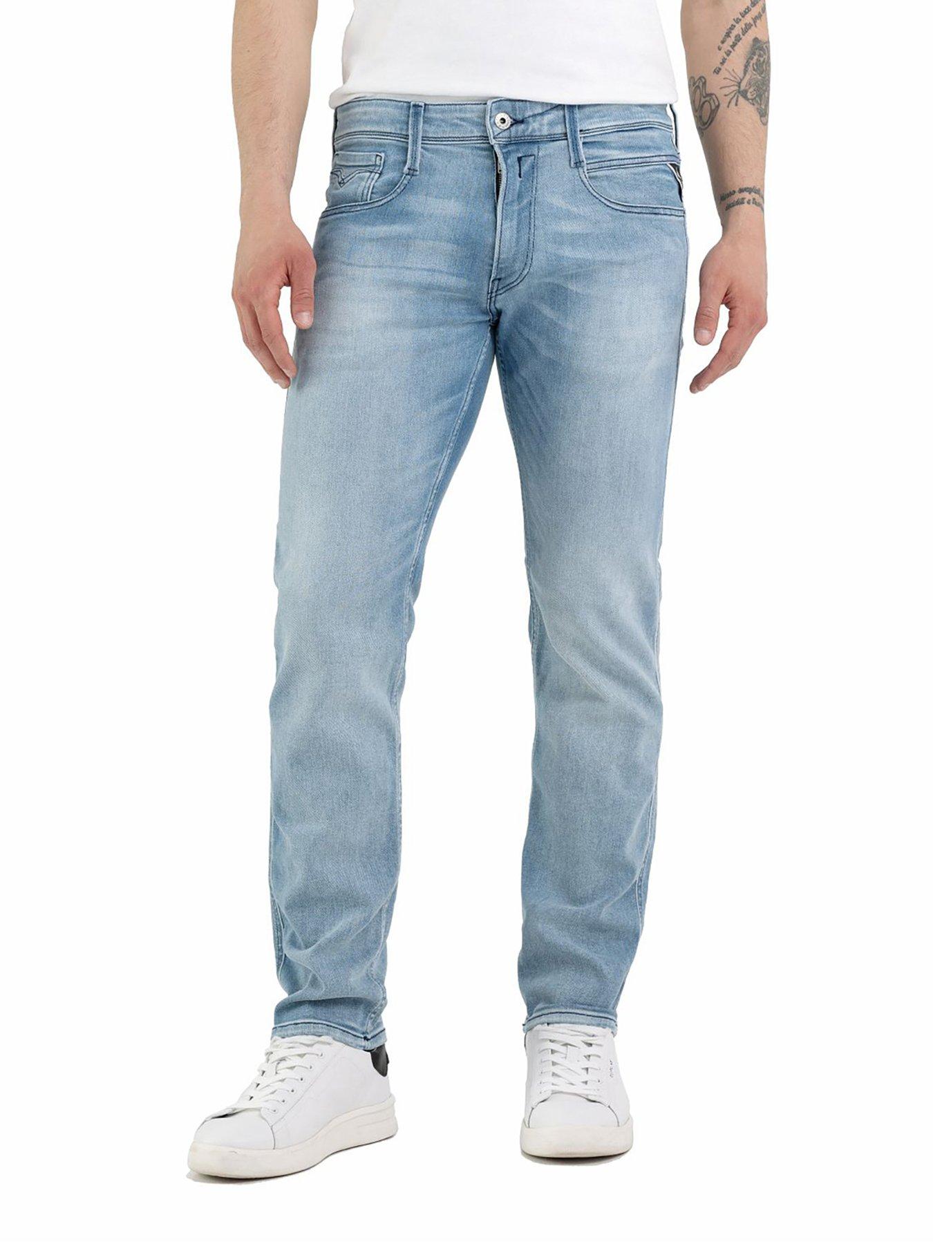 Image of Replay Anbass C-Stretch Slim Fit Jeans- Light Blue