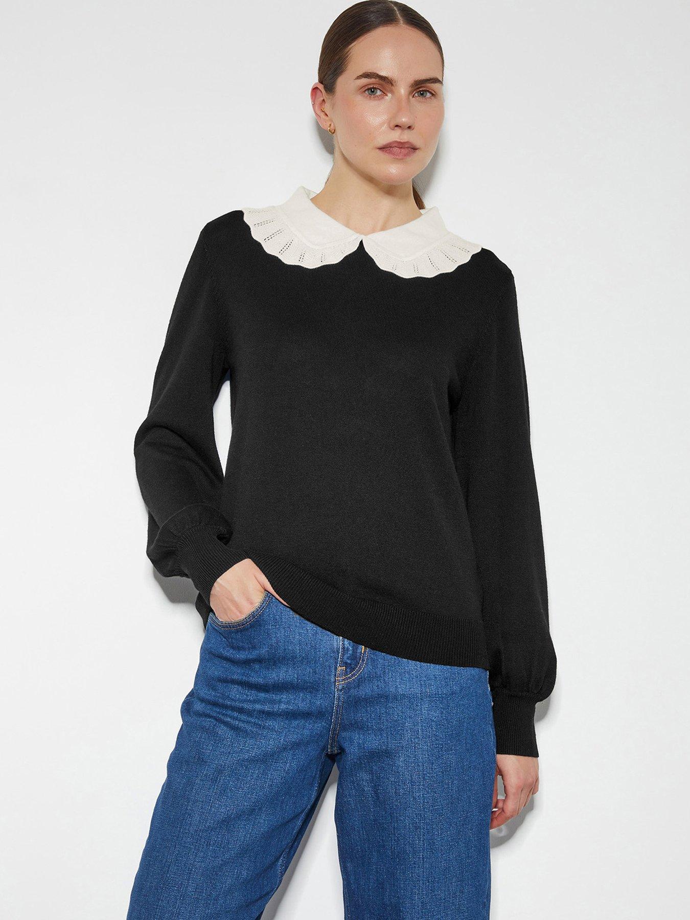 Image 1 of 5 of Monsoon Cleo Collar Jumper - Black