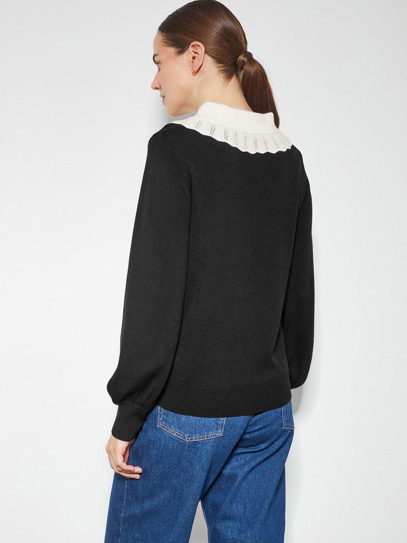 Image 2 of 5 of Monsoon Cleo Collar Jumper - Black
