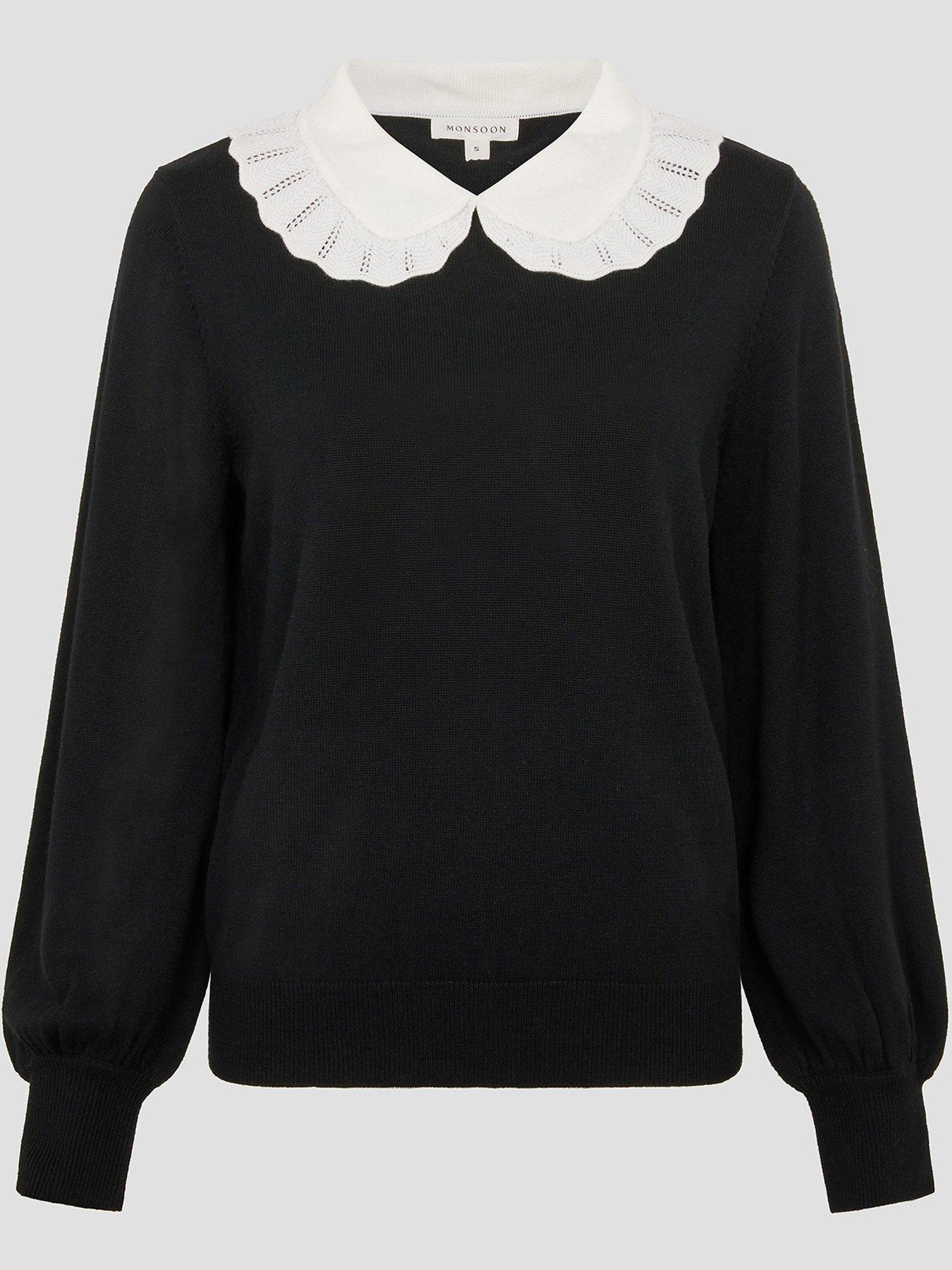 Image 3 of 5 of Monsoon Cleo Collar Jumper - Black