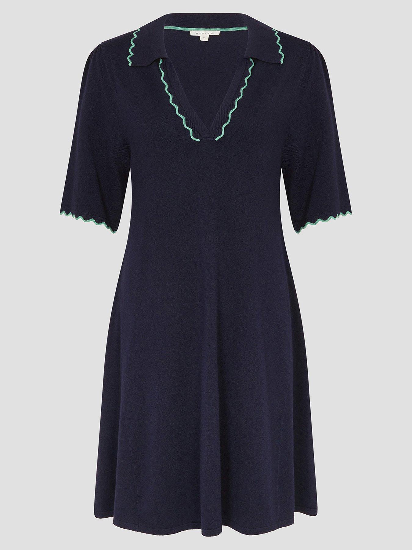 Image 3 of 5 of Monsoon Cole Collar Dress - Navy