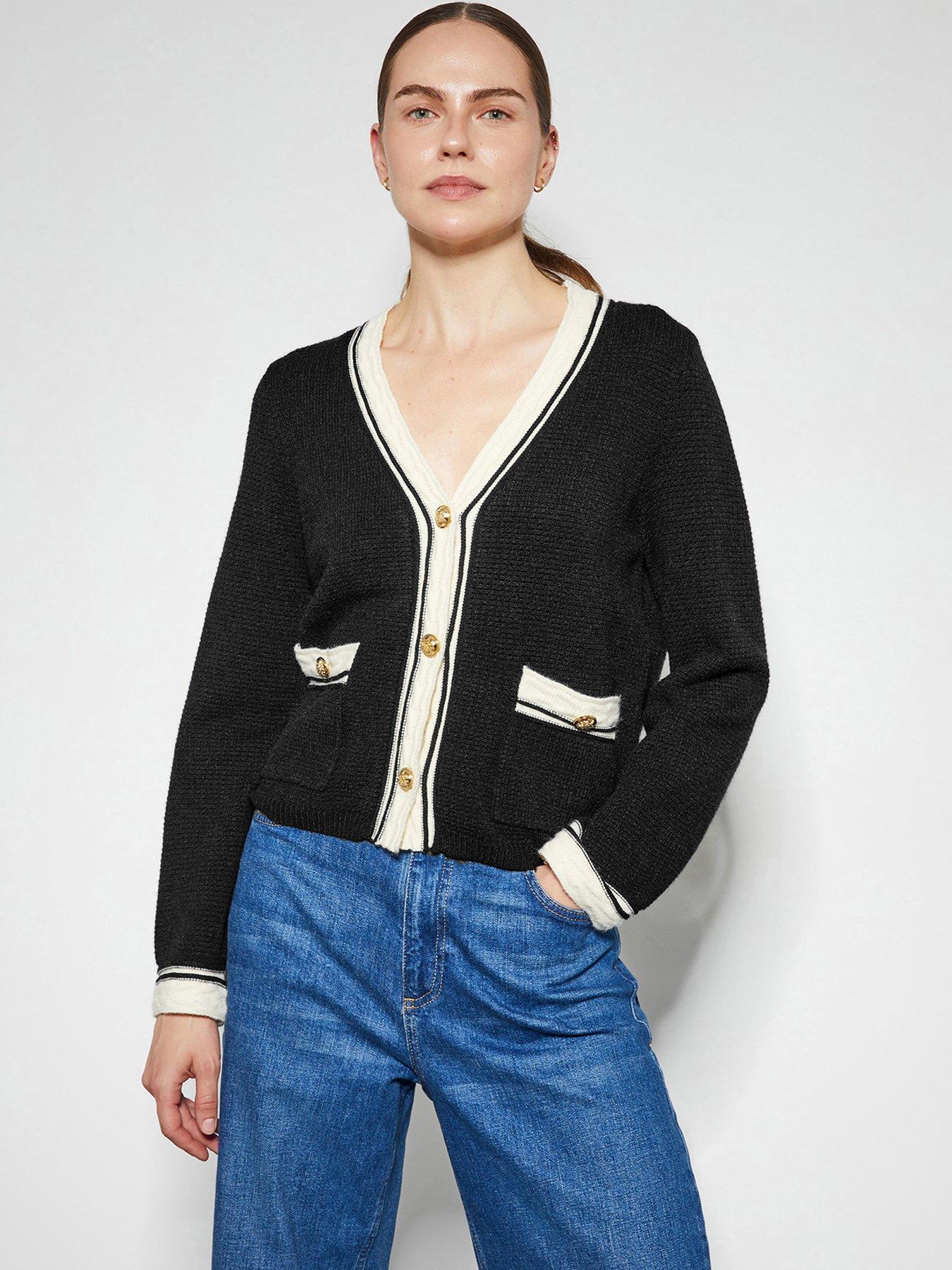 monsoon-pia-pocket-cardigan-blackfront