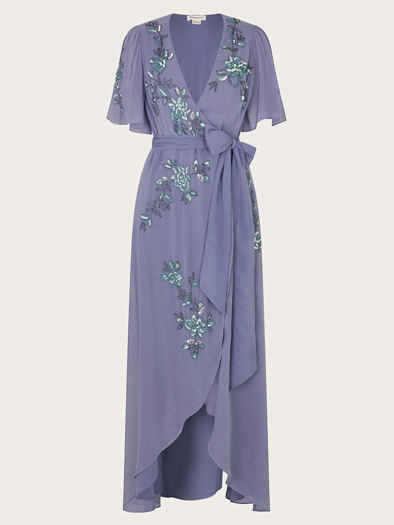 Monsoon Sarah Wrap Dress Blue Very Ireland