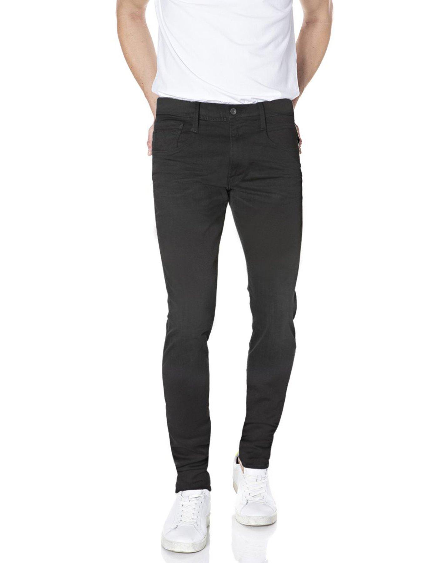 Image 1 of 2 of Replay Anbass Slim Fit Jeans- Black
