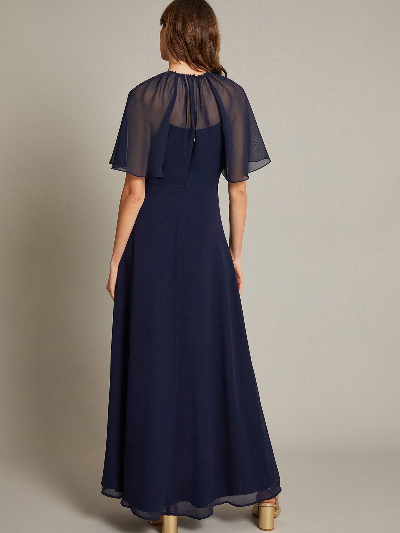 Image 2 of 5 of Monsoon Mona Angle Sleeve Dress - Navy