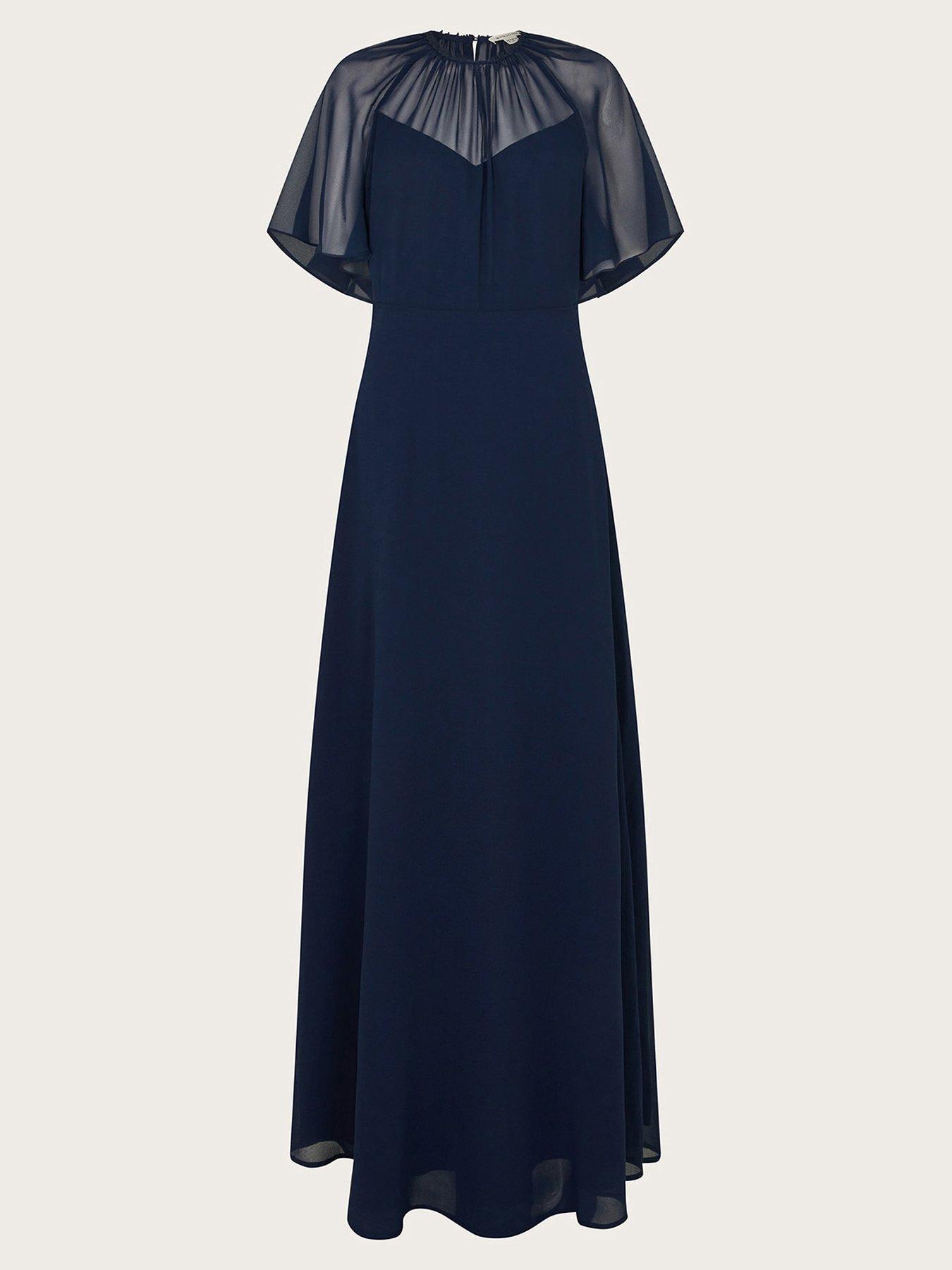 Image 3 of 5 of Monsoon Mona Angle Sleeve Dress - Navy