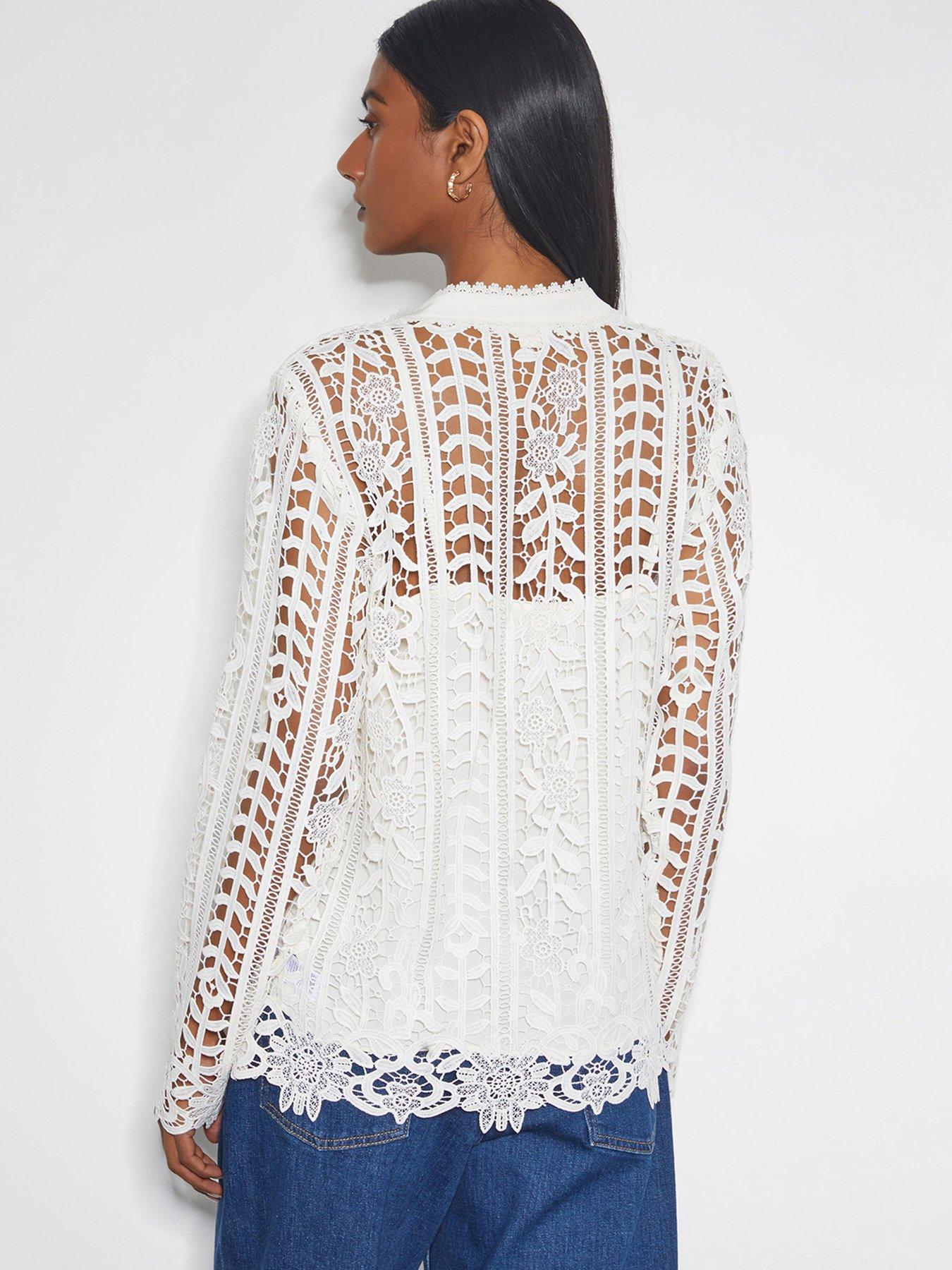 Image 2 of 4 of Monsoon Lottie Lace Top - Cream