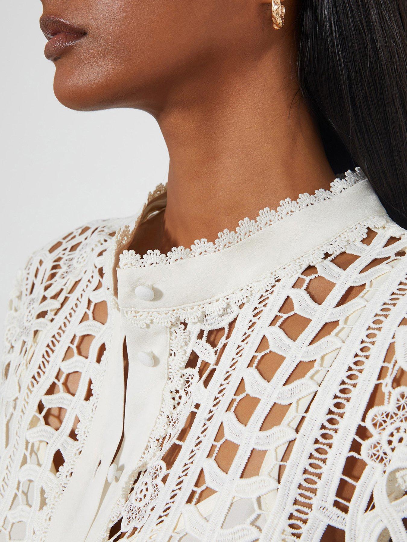 Image 3 of 4 of Monsoon Lottie Lace Top - Cream