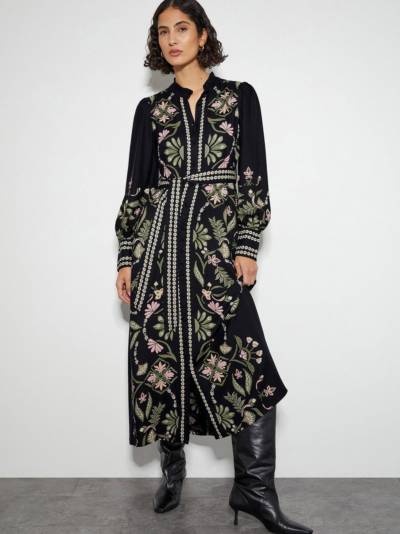 monsoon-sabrina-print-dress-black