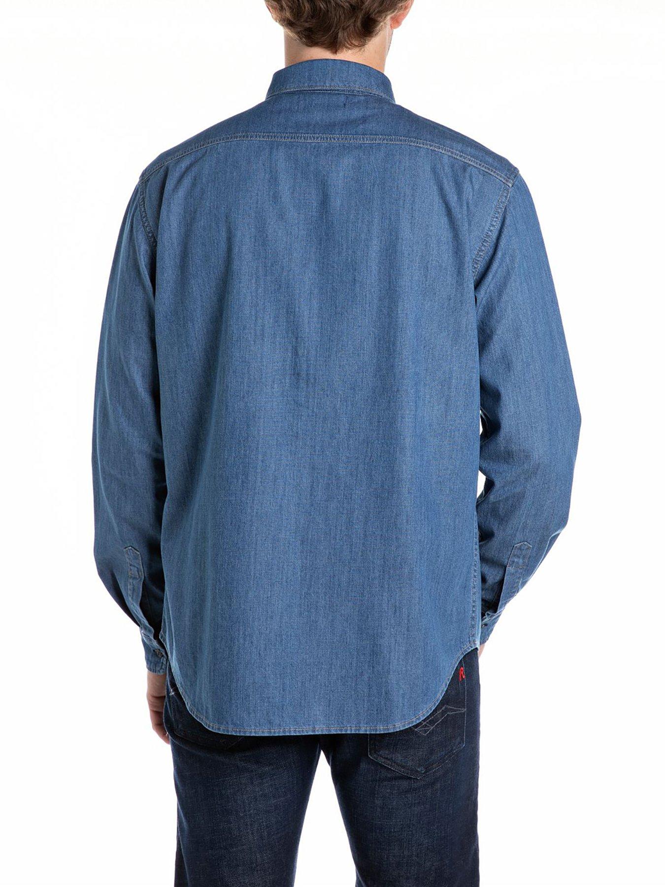replay-replay-double-pocket-denim-shirt--bluestillFront