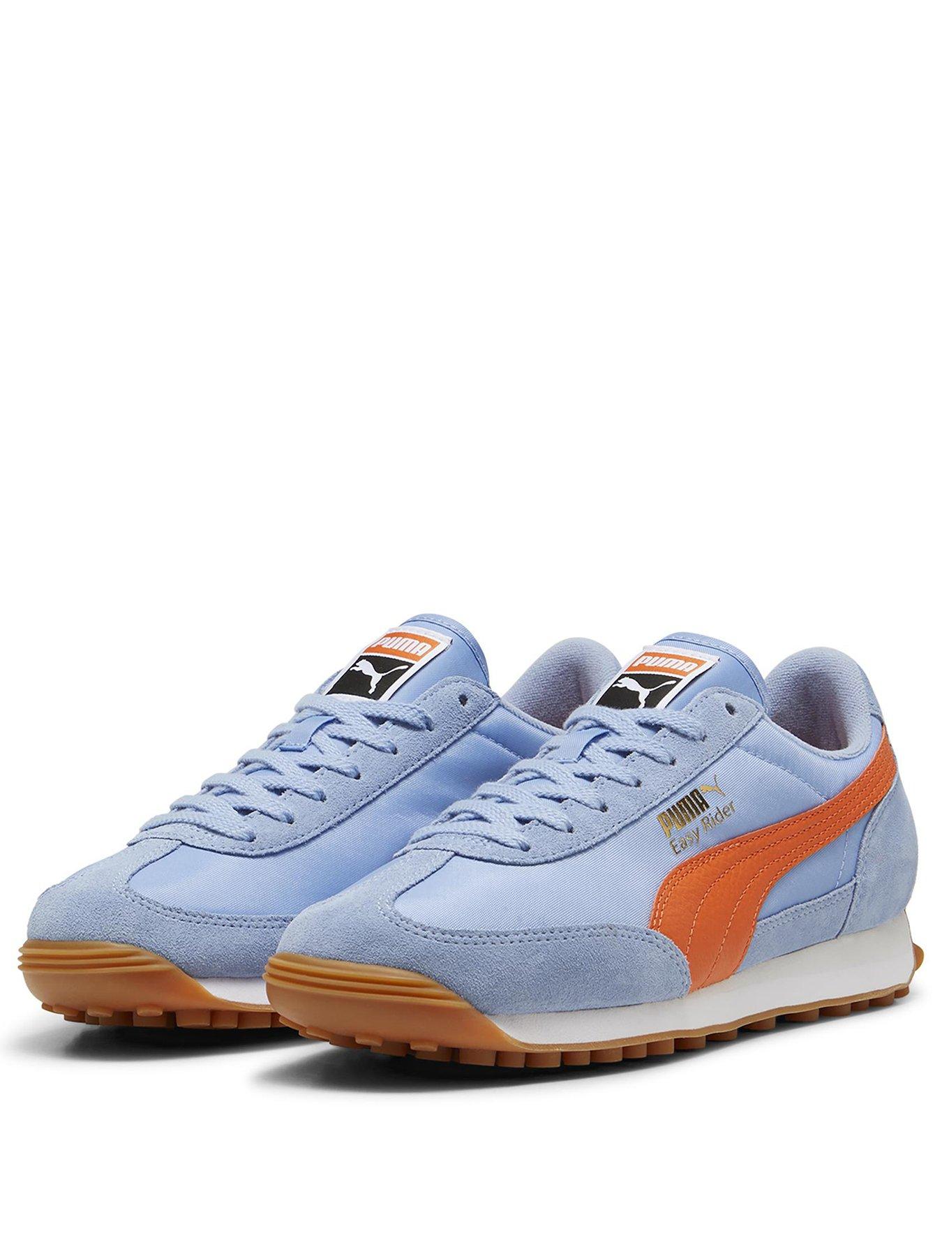 puma-womens-easy-rider-vintage-trainers-light-blueorangestillFront