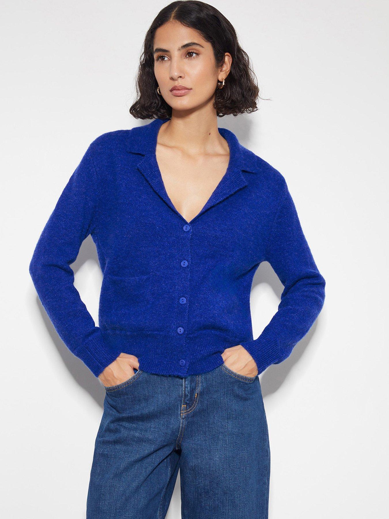 Image 1 of 5 of Monsoon Cora Collar Cardigan Cobalt - Blue