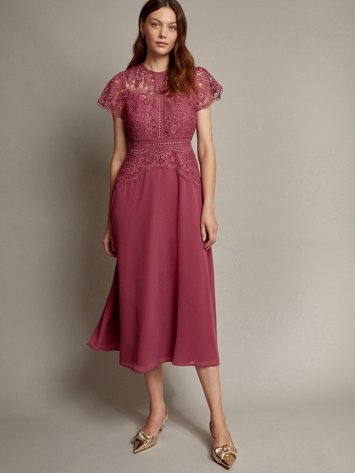Monsoon Monica Midi Dress - Pink